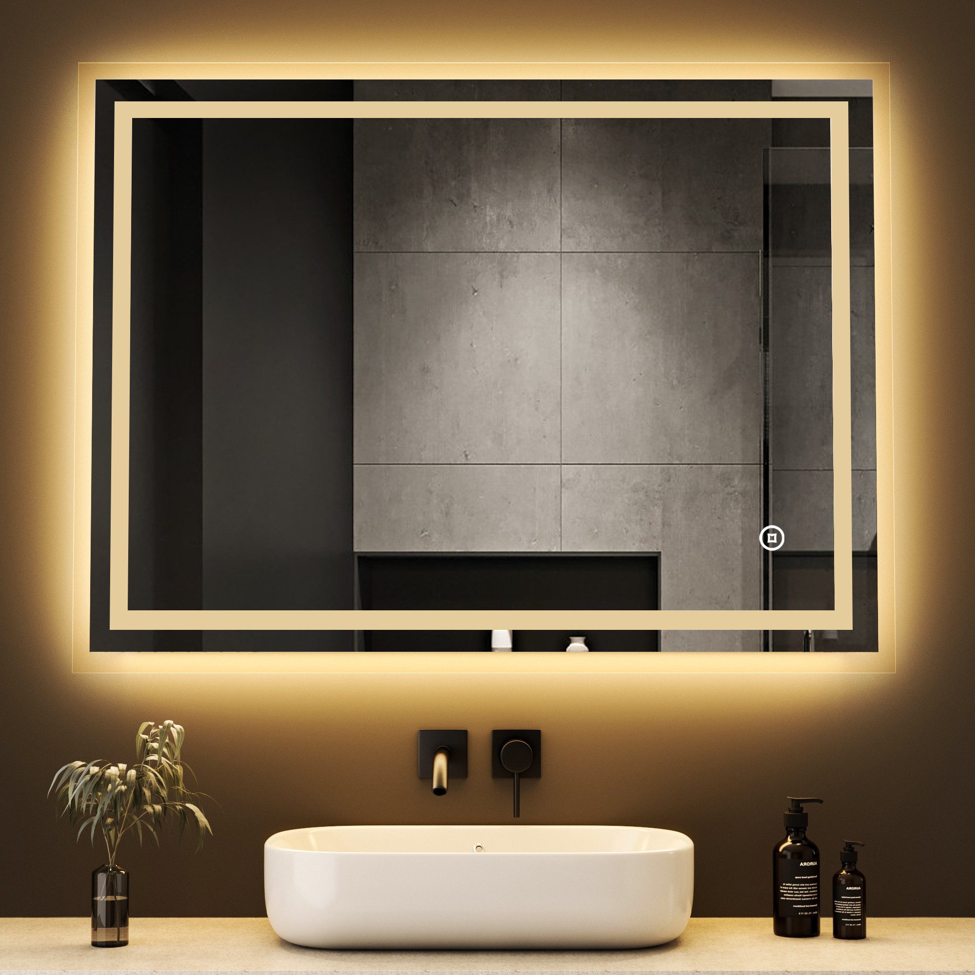 WDWRITTI Badspiegel Wandspiegel Led 80x60 3Lichtfarben günstig online kaufen