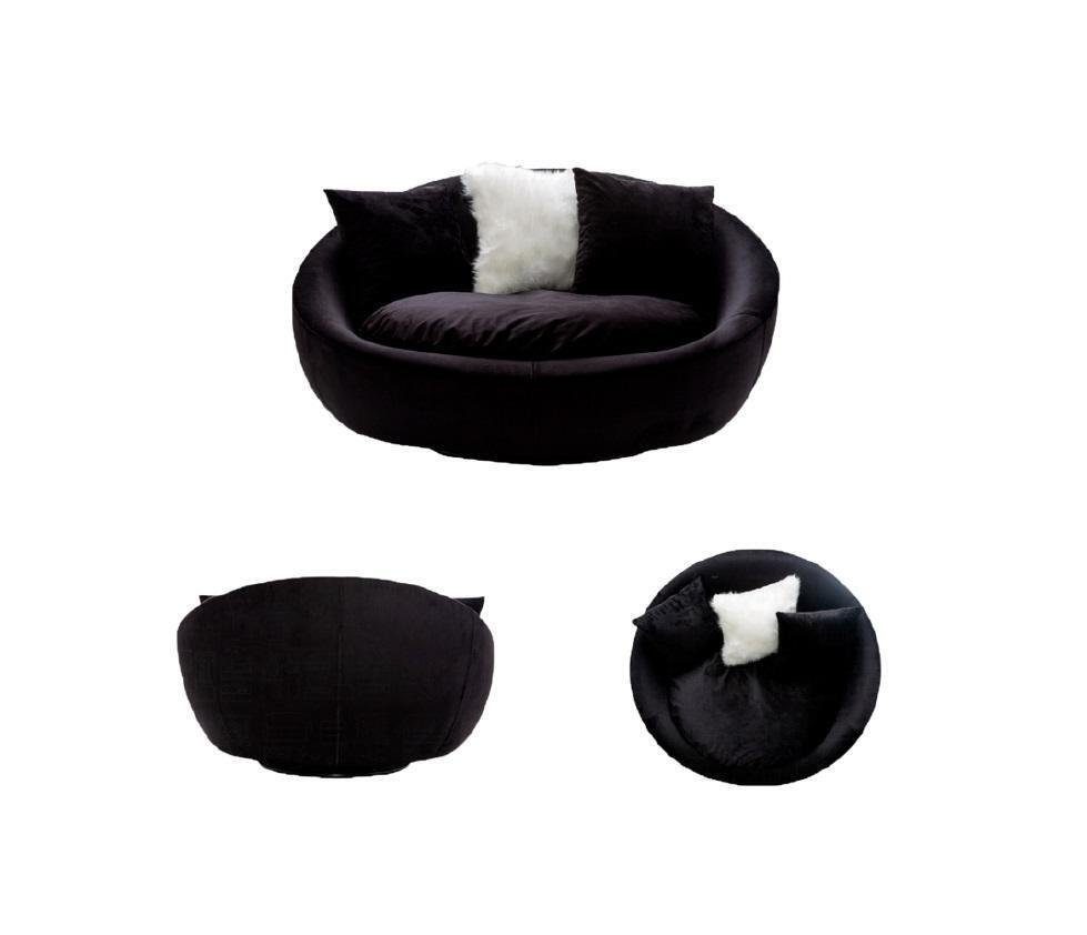 JVmoebel Sessel Großer Lounge Club Big Sessel Einsitzer Couch Sofa 124x105cm Schwarz