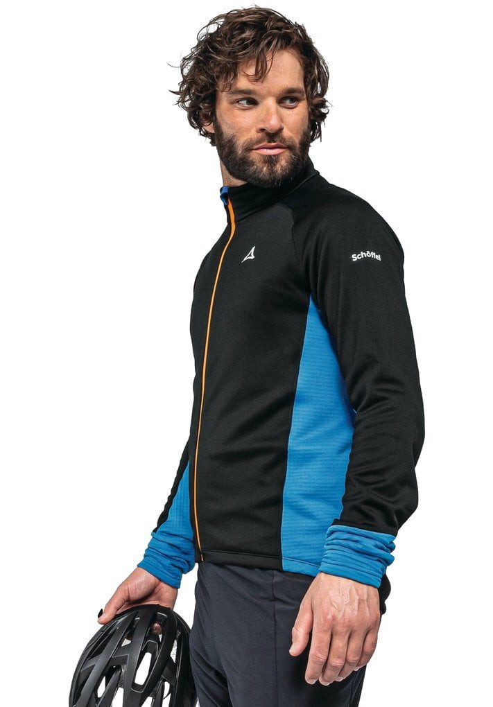 Schöffel Langarmshirt Piambello Full-Zip (maximale Bewegungsfreiheit) schwarz/blau Herren