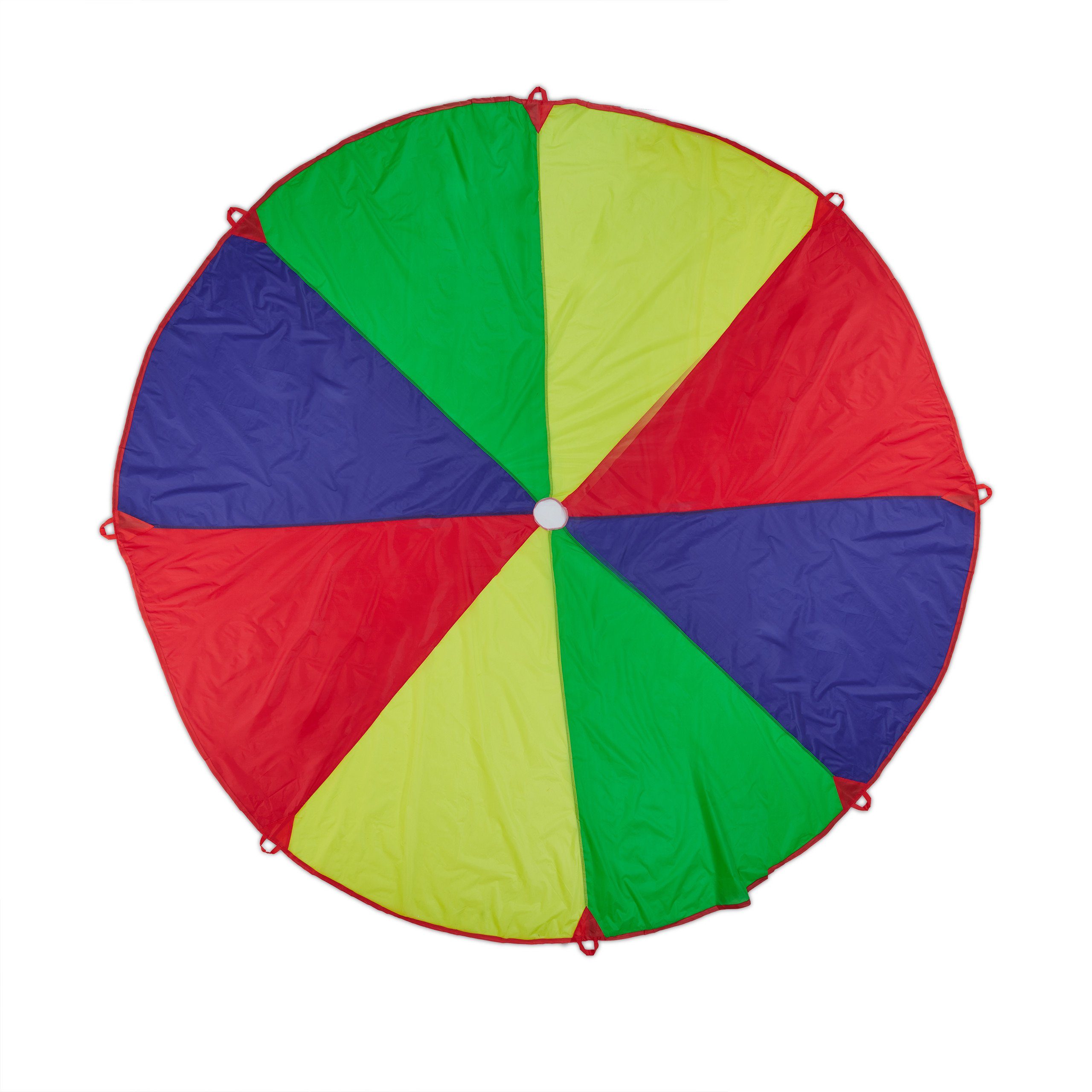 relaxdays Spielzeug-Gartenset Buntes Schwungtuch Ø 3,5 m günstig online kaufen