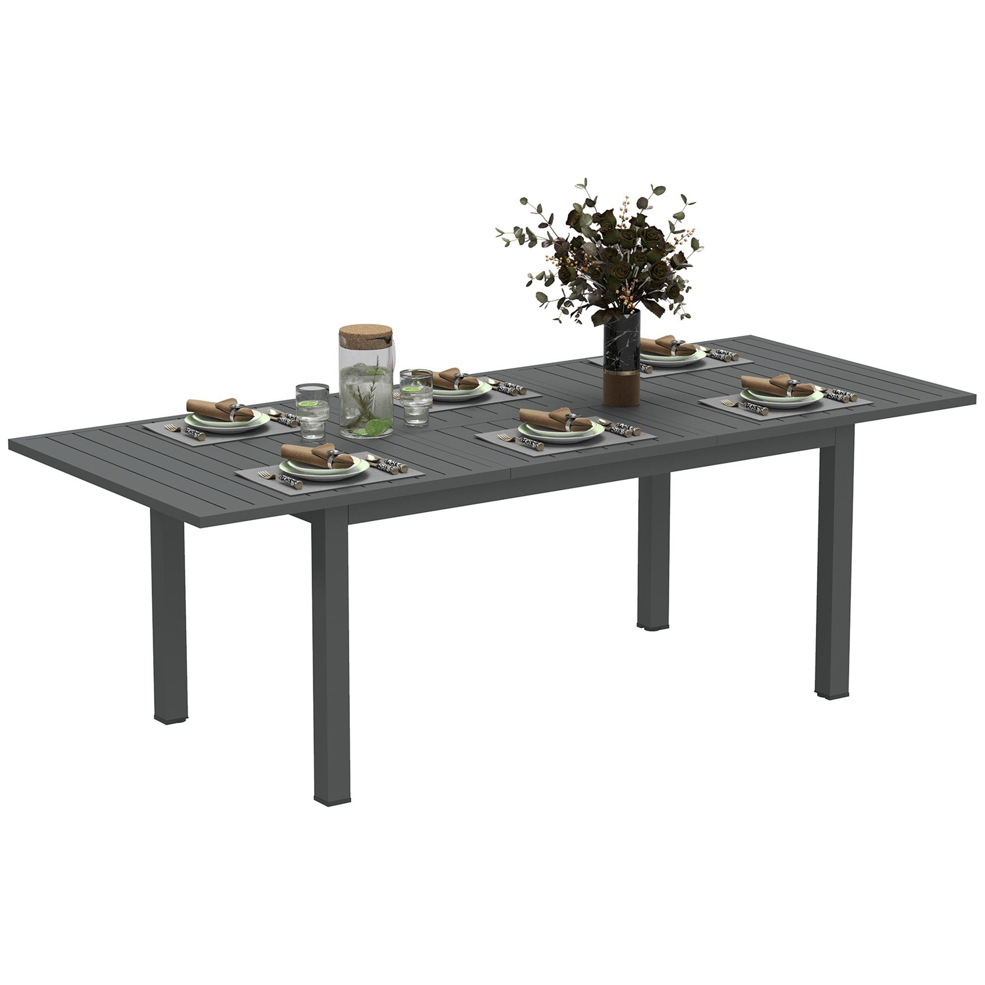 Outsunny Gartentisch 160/220x90 cm, für 6-8 günstig online kaufen