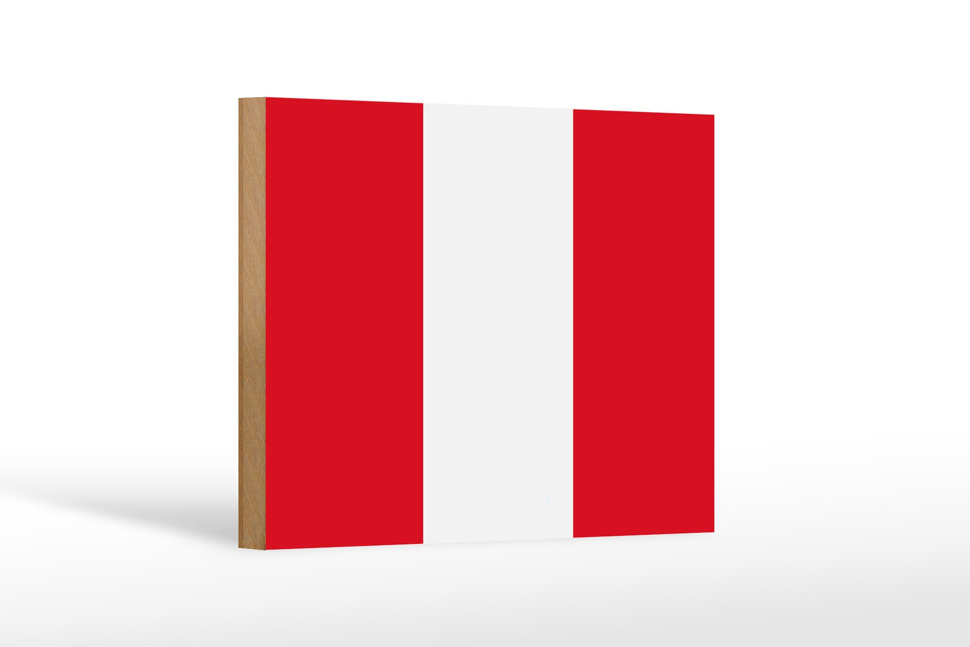 Femer GmbH Holzbild Flagge Perus 18x12 cm Flag of Peru, Flaggen (1 St), Glatte Holzfaserplatte (MDF), vorn beschichtet