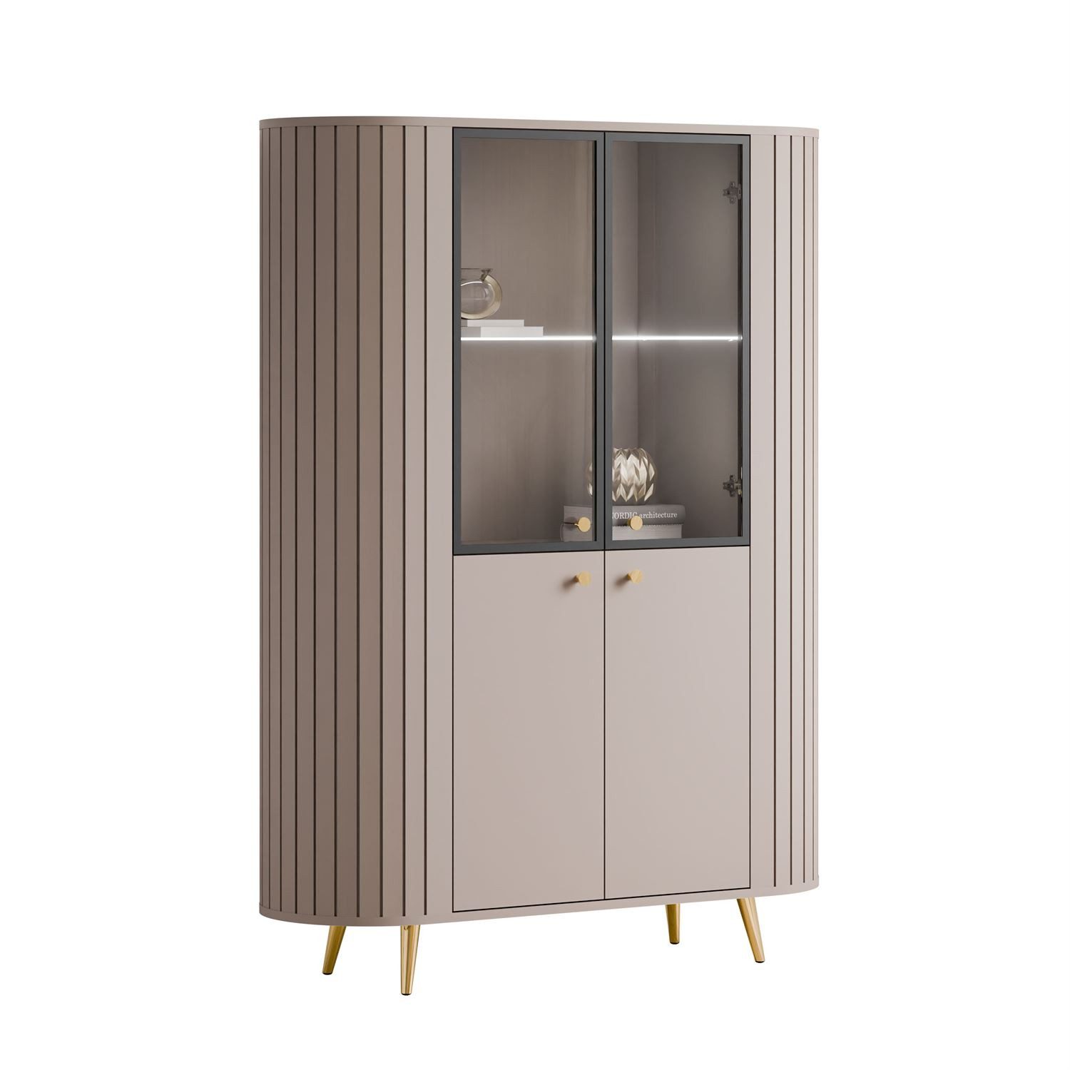 Lookway Standvitrine ELODIE II Vitrine mit Glastüren und LED-Beleuchtung günstig online kaufen