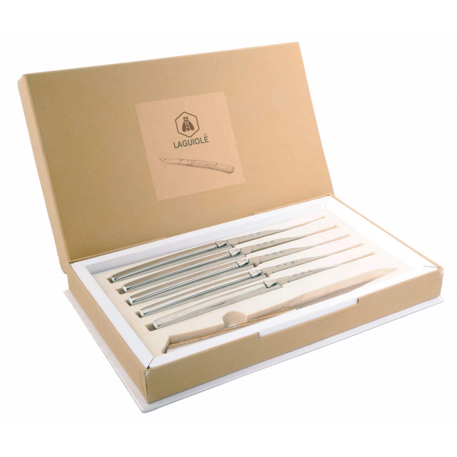 Laguiole Frankreich Ножи-Set Laguiole - Set mit 6 Design-Tischmessern (6-tlg), inkl. Geschenkverpackung