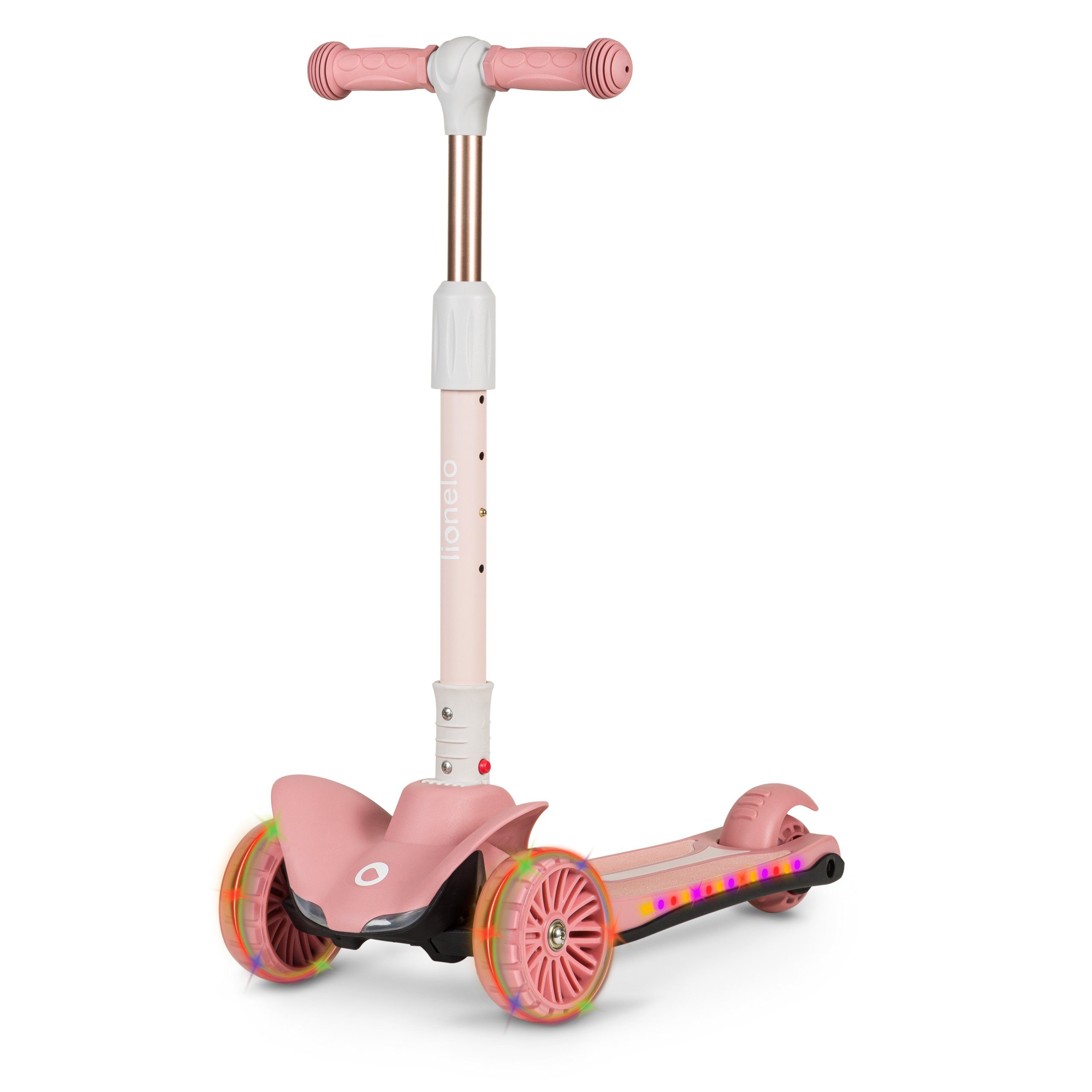 lionelo Dreiradscooter TIMMY, (Set, Set), Hohe Tragkraft: 50 kg / LED-Rad- und Rahmenbeleuchtung