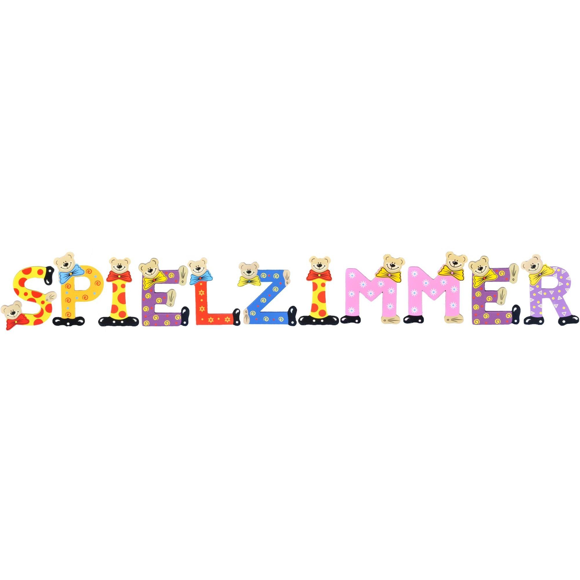 Playshoes Deko-Buchstaben (Set, 11 St), Kinder Holz-Buchstaben Namen-Set, SPIELZIMMER - sortiert