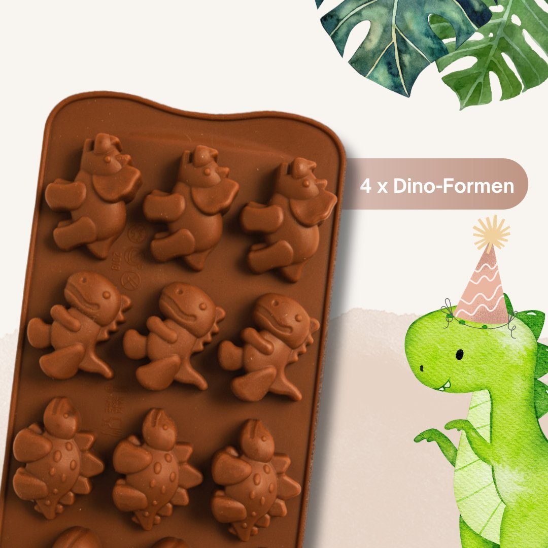 für mit Geschirrspülmaschinen Party-Set Schokolade selber zum geeignet machen Xocolate Dinos, Kreativset Pure