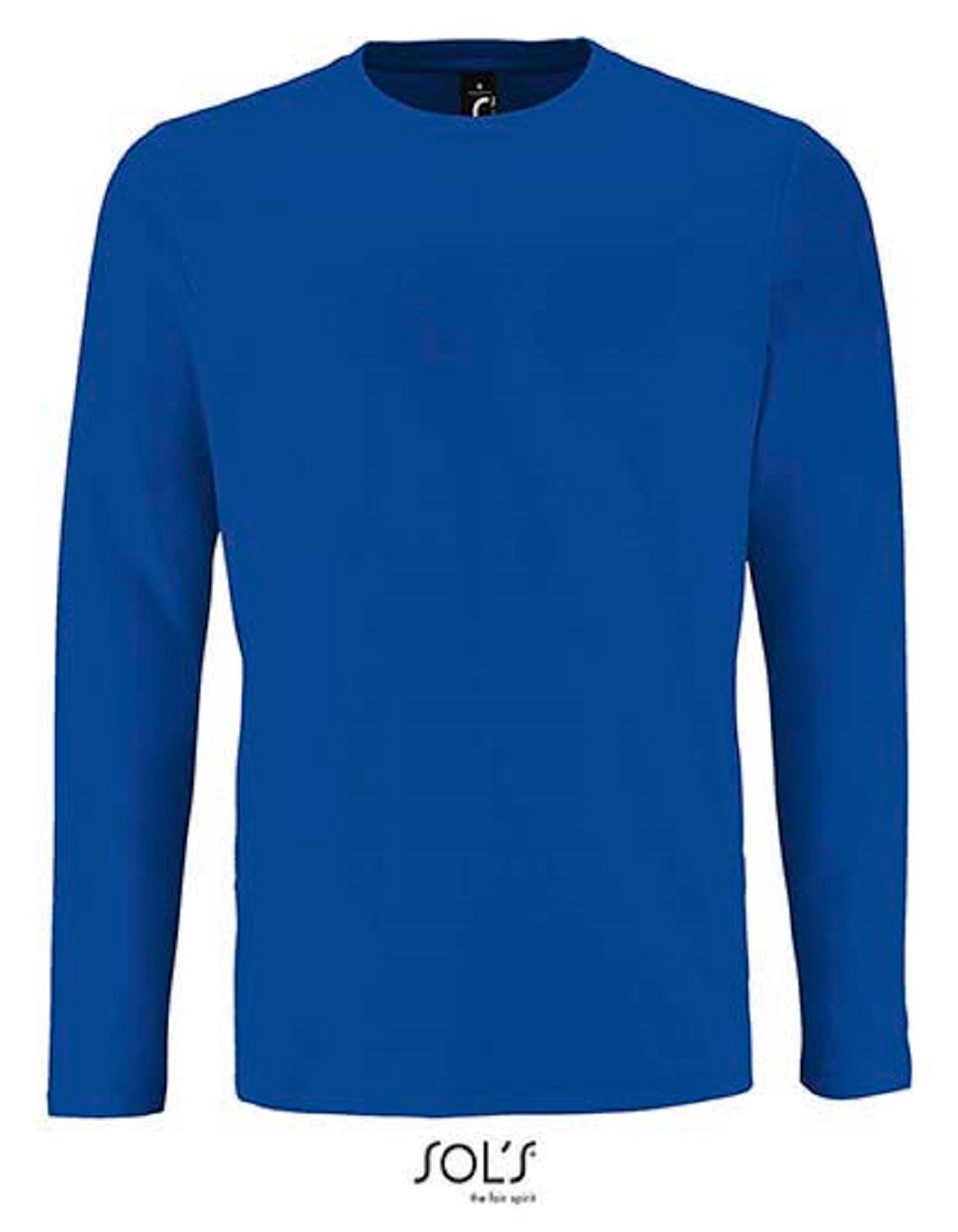 SOLS Langarmshirt 1er/2er Pack Herren Langarm-Shirt für Männer Gr. XS bis 4XL (1-tlg) 100% Baumwolle - 190 g/m² Royal
