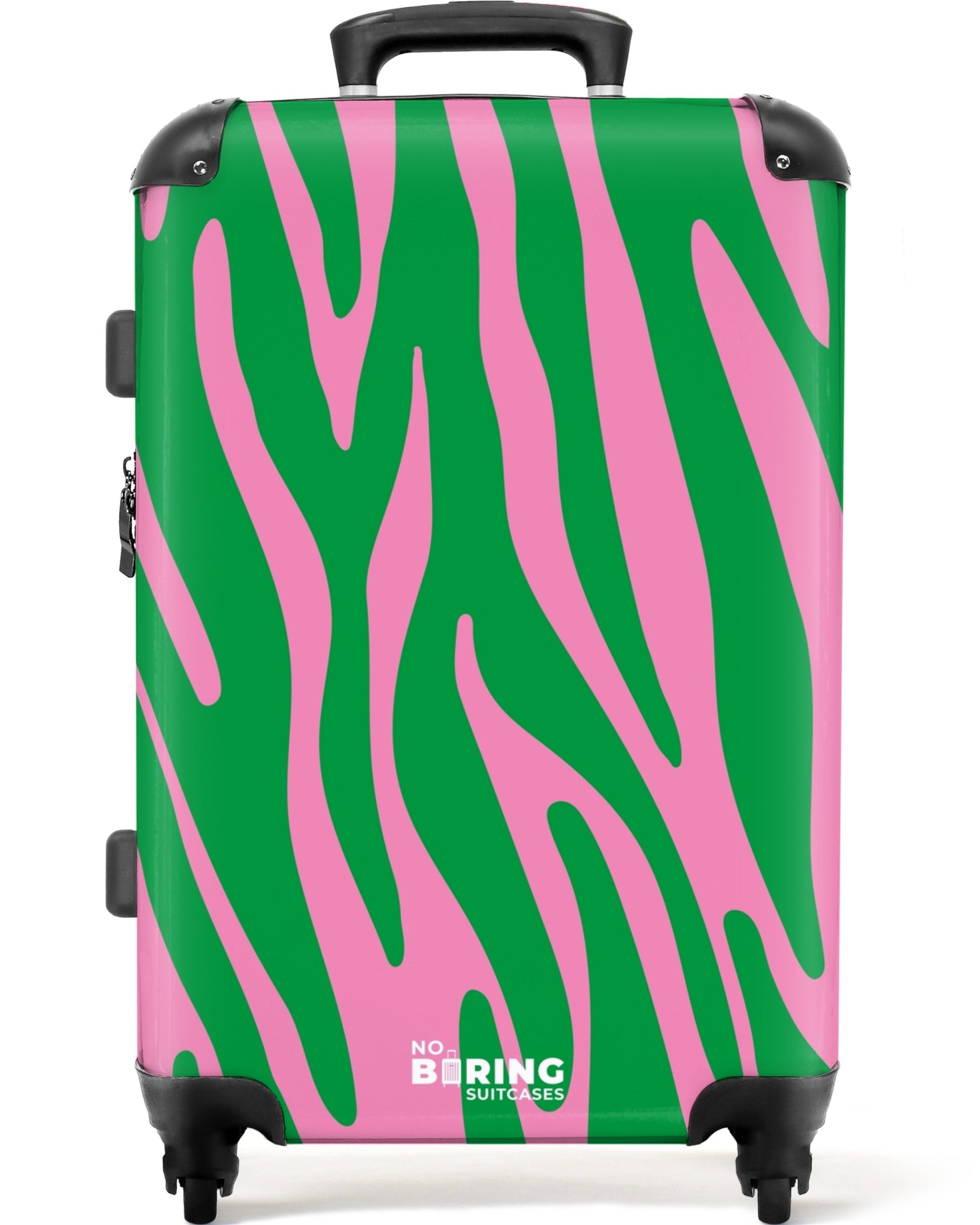 NoBoringSuitcases.com© Hartschalen-Trolley Grüner und rosa Zebramuster günstig online kaufen
