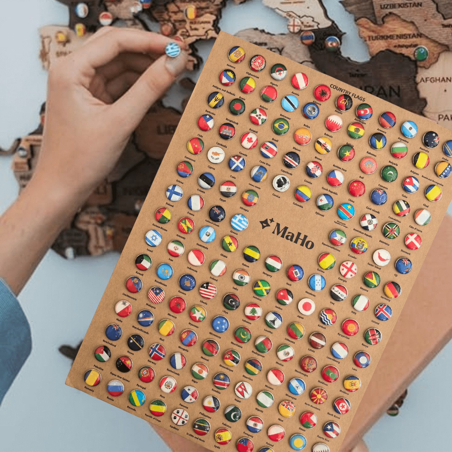 MagicHolz Pins 288 FlaggenPins für Deine Weltkarte Zubehör