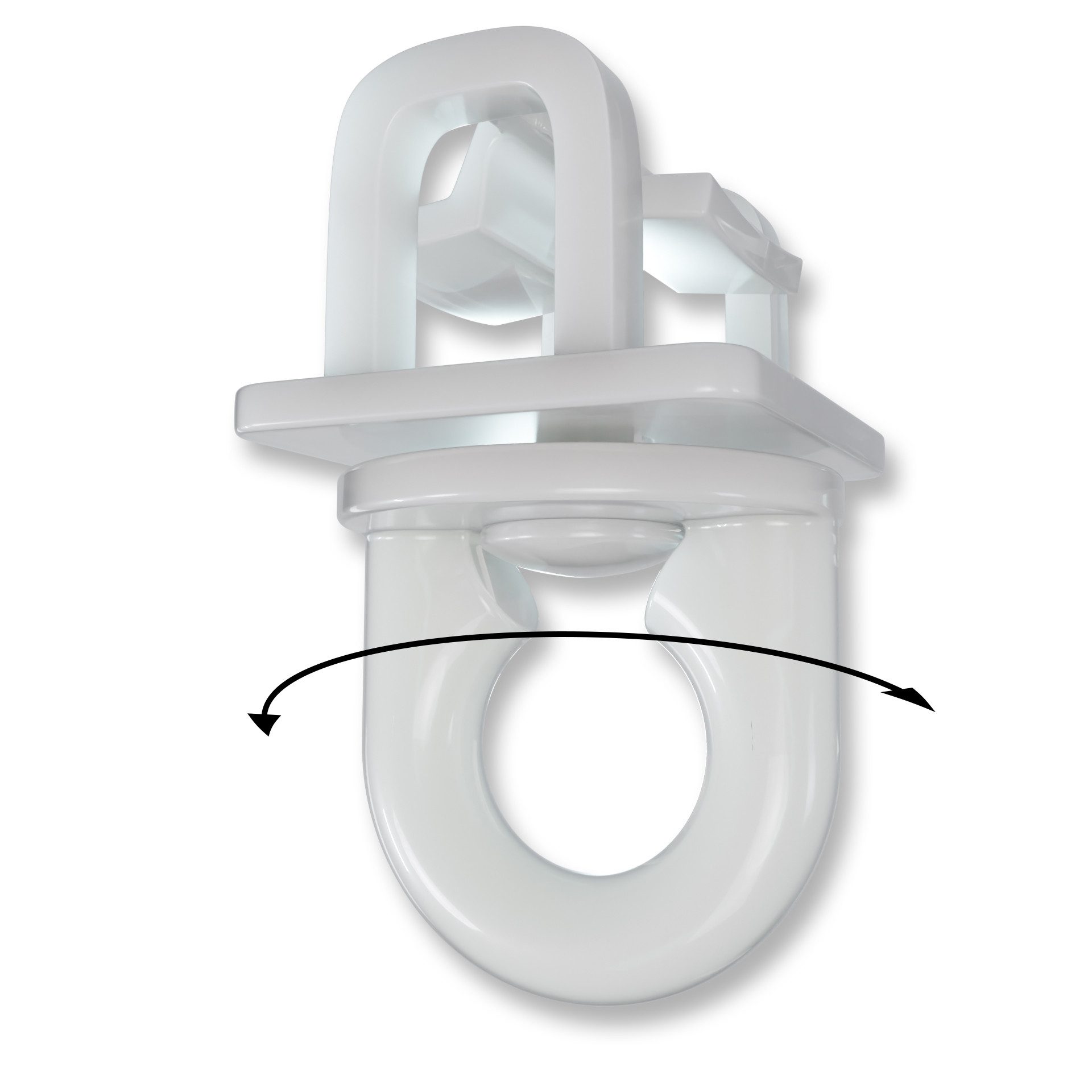 dekondo Ösengleiter Gardinengleiter Klick Fix mit geschlossener, drehbarer Öse, (100-St), für Gardinenschienen und -Stangen mit einer Laufnut von 6 - 6,5 mm