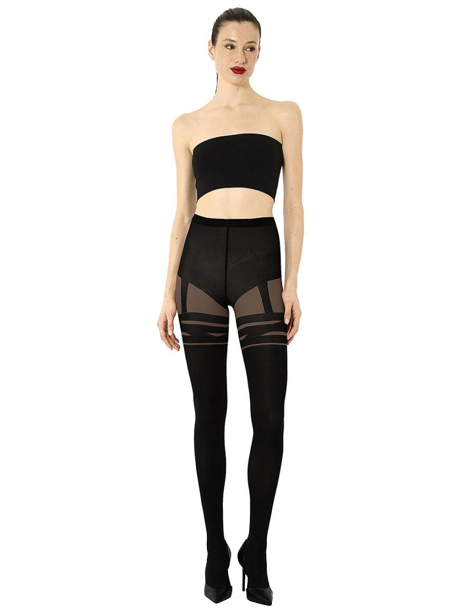 Wolford Feinstrumpfhose Wolford Infinite Wrap Tights fairly light/black (8641)