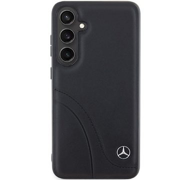 Mercedes Benz Handyhülle Case Galaxy S24 Echtleder schwarz Stern Logo 6,2 Zoll, Kantentschutz