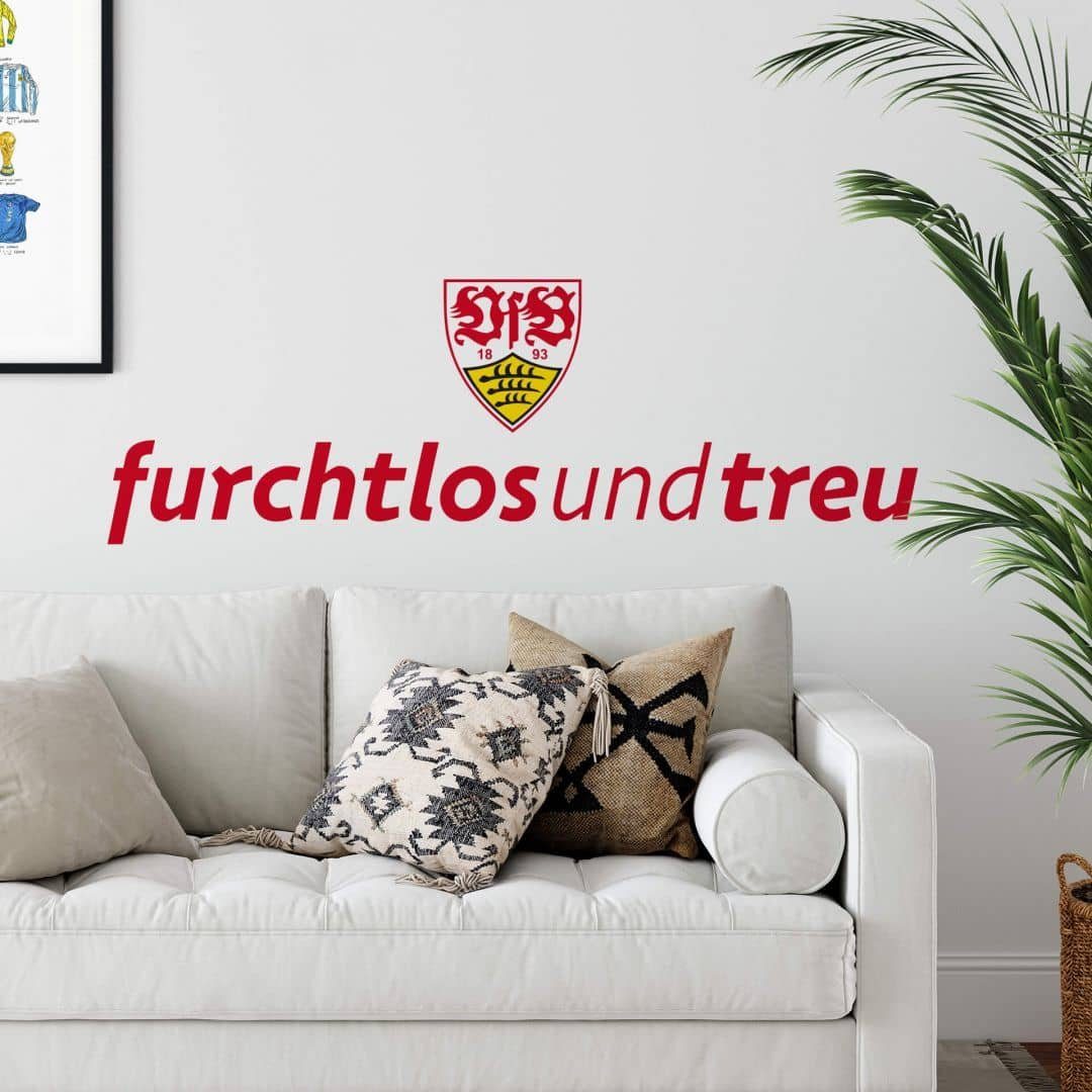 VfB Stuttgart Wandtattoo Fußball VfB Stuttgart furchtlos und treu Wappen 18 günstig online kaufen