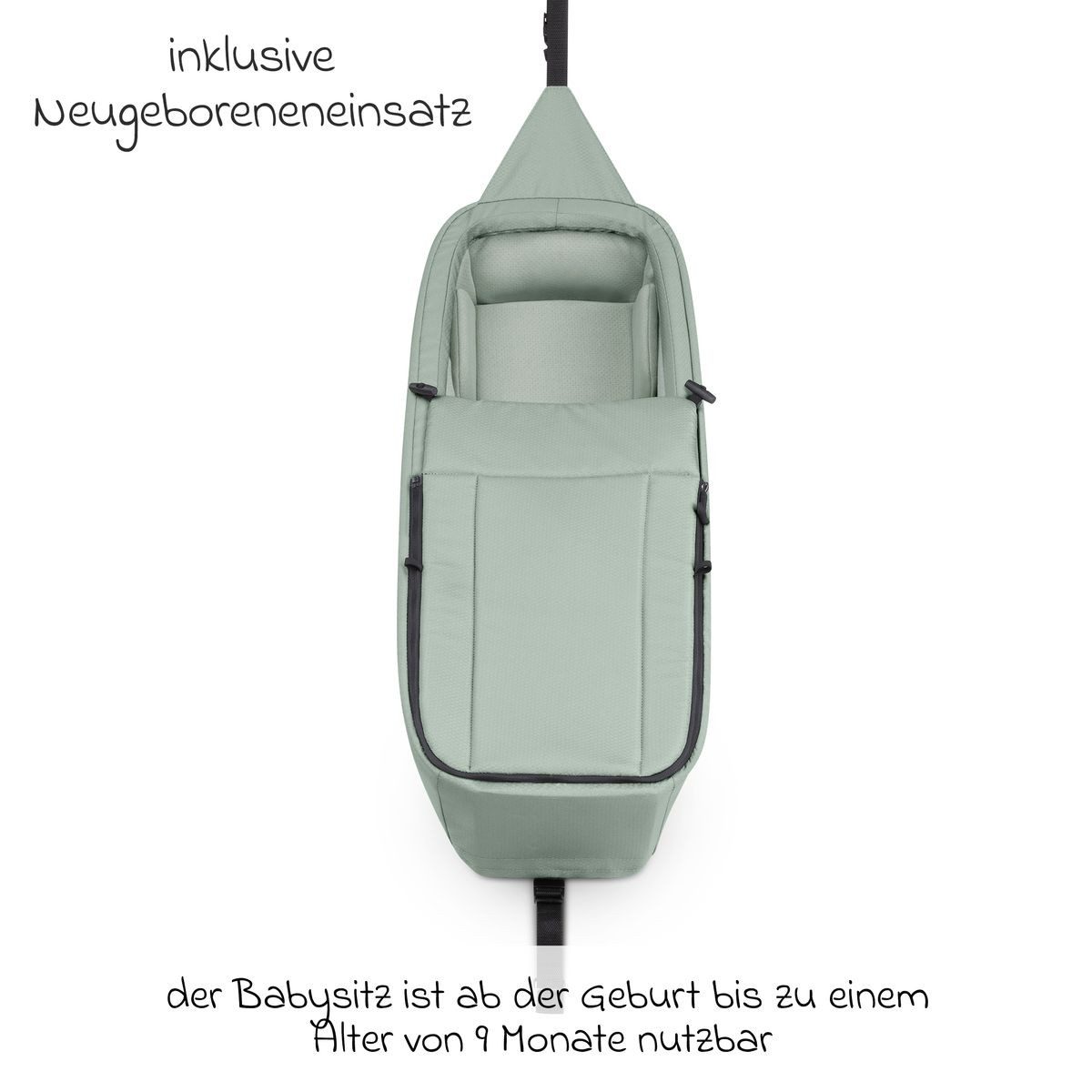 ABC Design Fahrradkinderanhänger Tour 2 - Olive, Fahrrad Anhänger, Kinderwagen für 2 Kinder mit Neugeboreneneinsatz