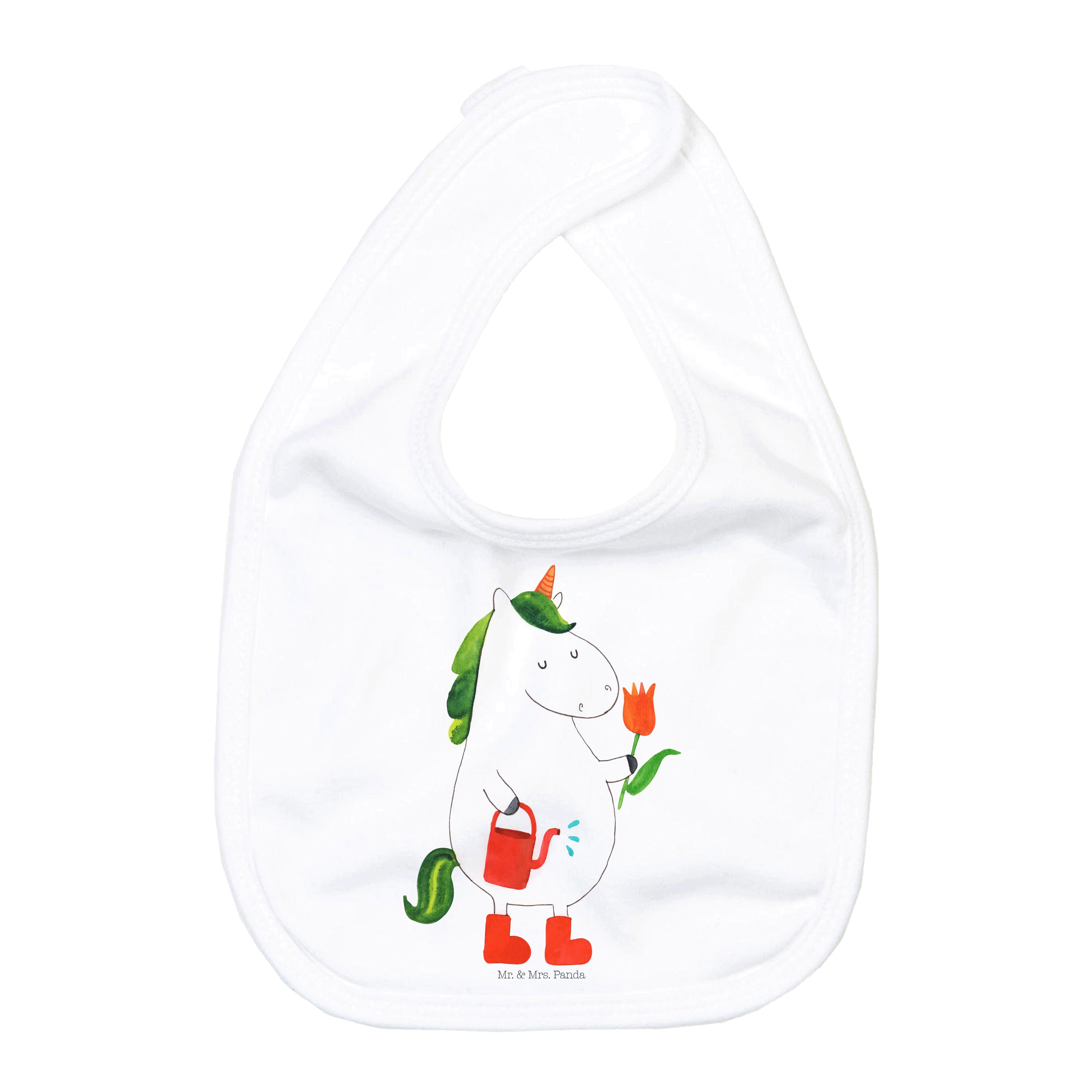 Tragetuch Einhorn Gärtner - Weiß - Geschenk, Einhörner, Giesskanne, Klettlätzch