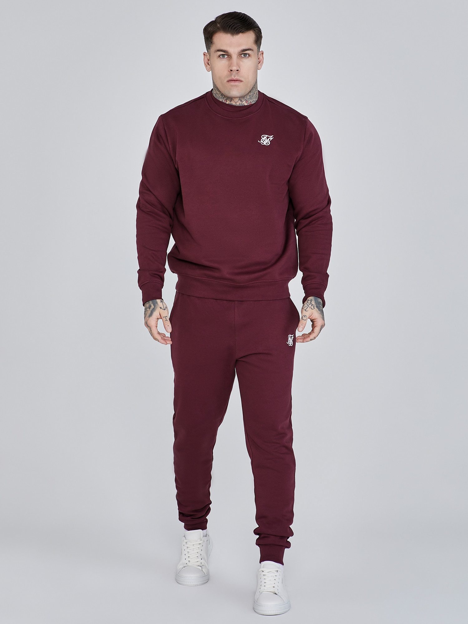 Siksilk Sweatshirt SikSilk Herren Bordeaux Essentials günstig online kaufen