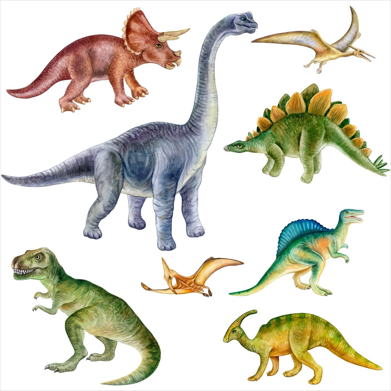 nikima Wandtattoo 234 Wandtattoo Dinosaurier - Größe 750 x 420 mm (PVC-Folie), In 6 vers. Größen