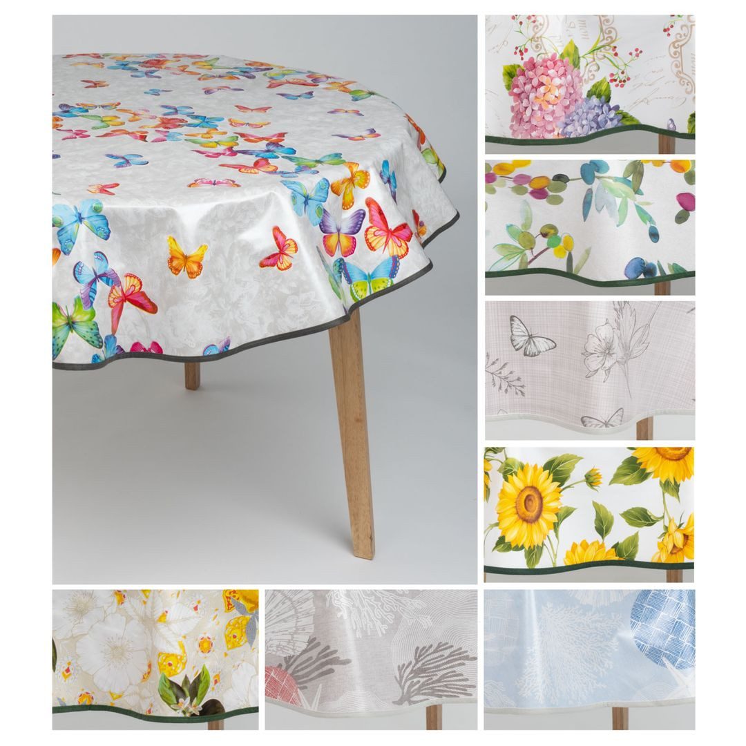 laro Tischdecke laro 140cm runde Wachstuchtischdecke mit Saum-Eingefasst