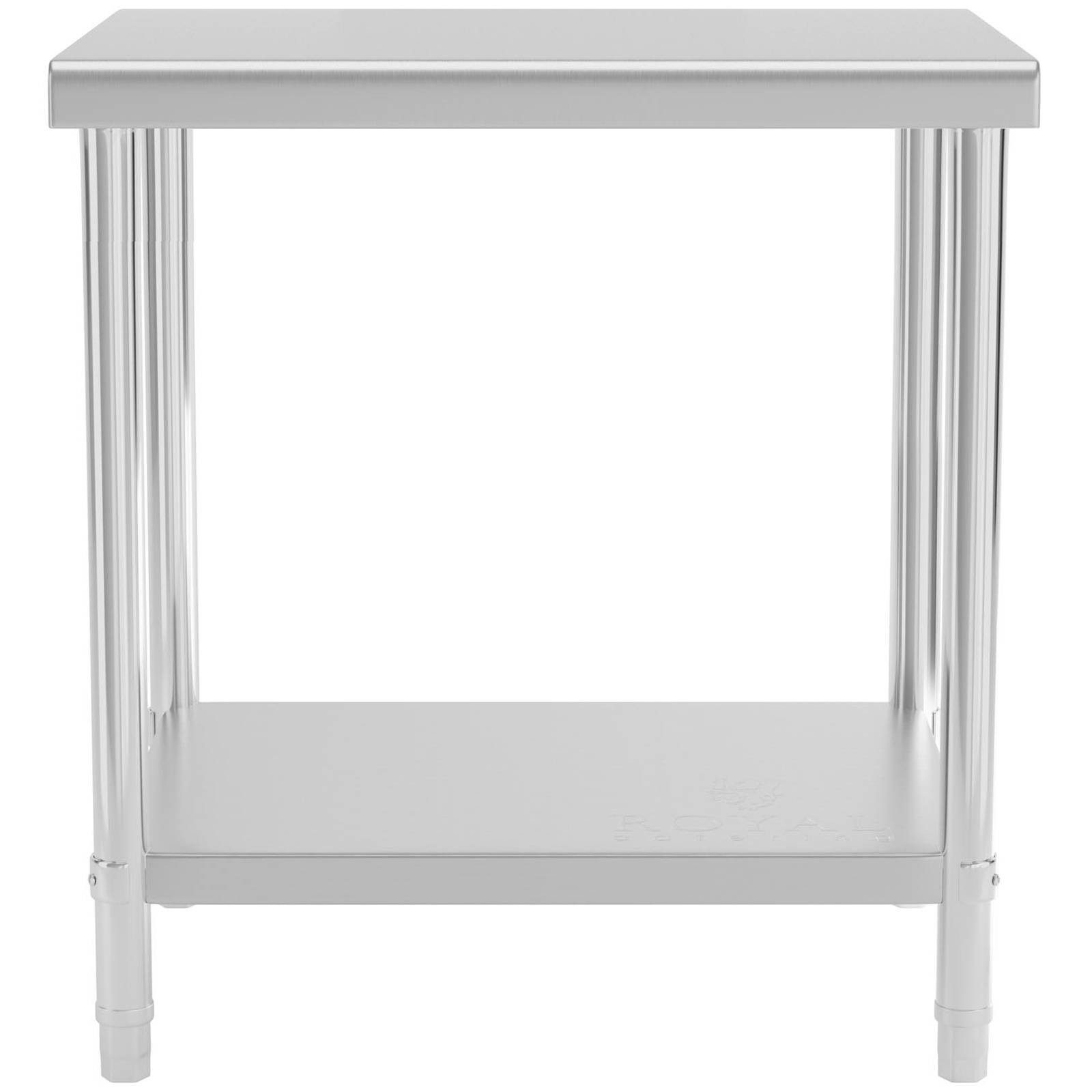 Royal Catering Arbeitstisch 80 x 60 cm Edelstahltisch Zerlegetisch Gastro höhenverstellbar, verschiedene Größen – Bild 4 von 5