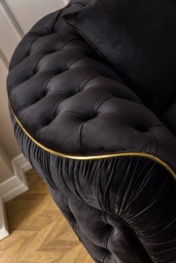 Möbel-Lux Sofa Elite, 3-Sitzer, Chesterfield, Goldverzierung