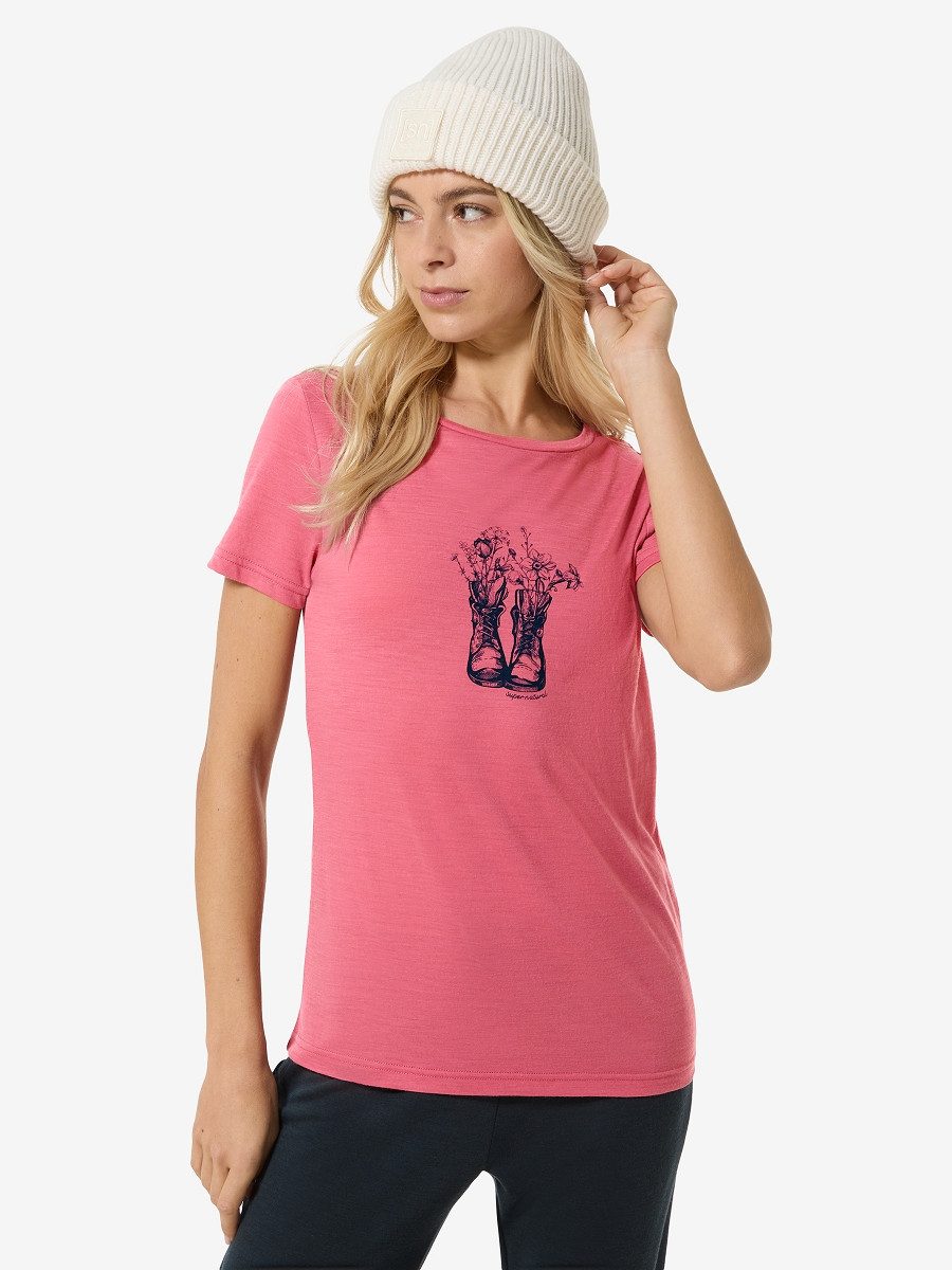 SUPER.NATURAL Print-Shirt Merino T-Shirt W FLOWER günstig online kaufen