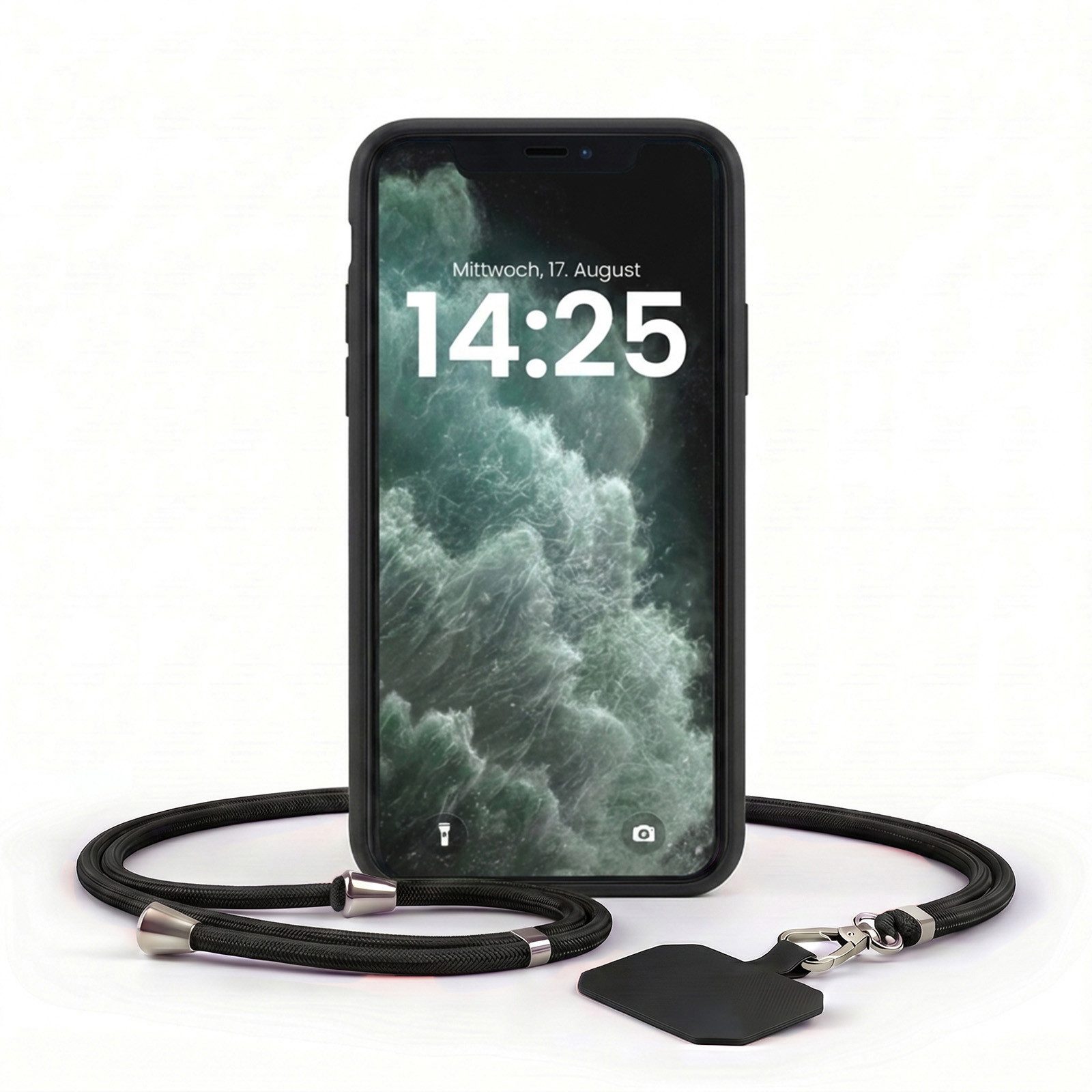 Handyhülle SoftGrip Cover Hülle mit Trageband für Apple iPhone 11 Pro 5.8 Zoll, 5.8, Handy Case Kameraschutz mit Handykette Handyband Umhängeband Lanyard