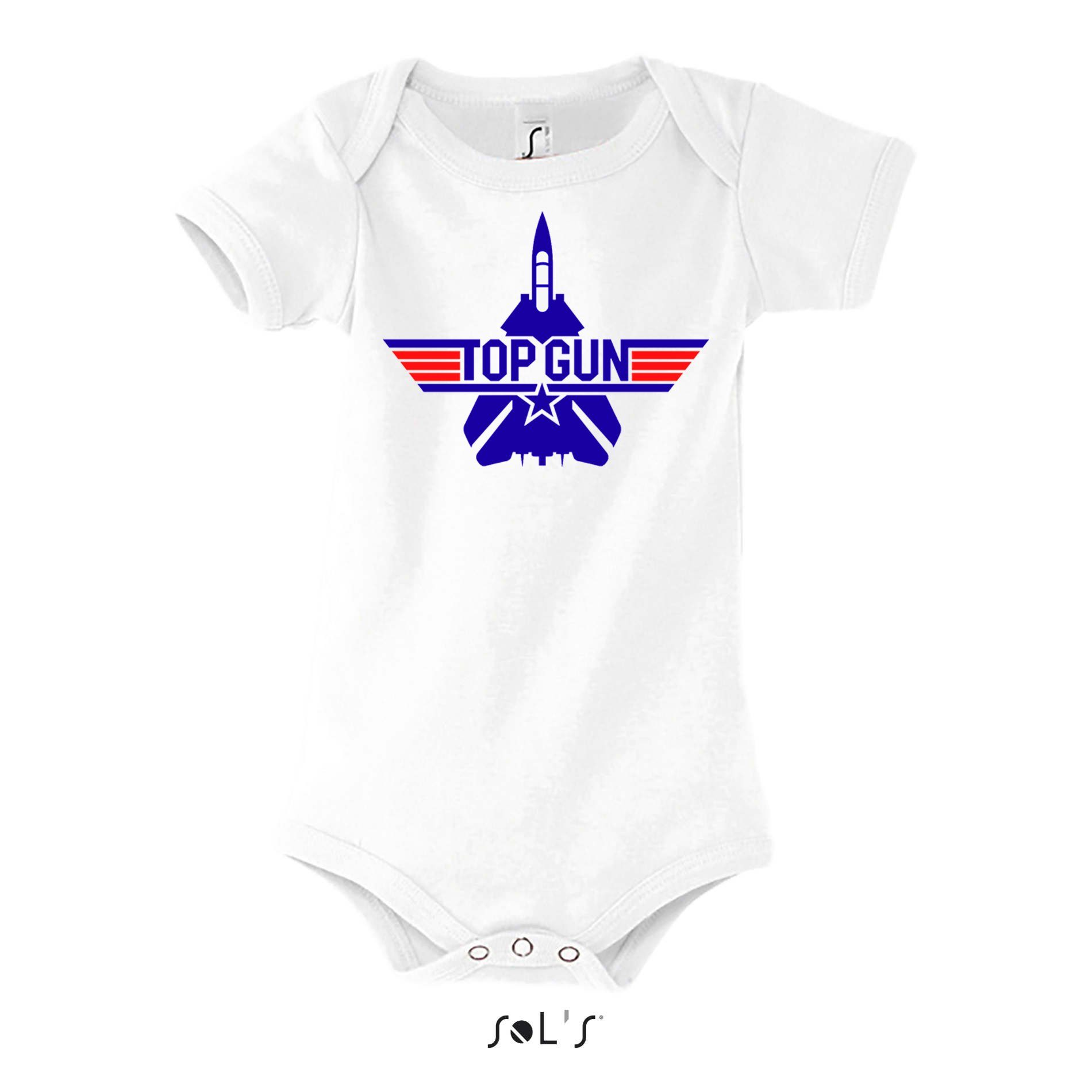 Blondie & Brownie Strampler Kinder Top Gun F-14 Tomcat 80s 90s Vintage Film Kino Maverick Baby Strampler Top Gun F-14 Tomcat Maverick Vintage Film Body