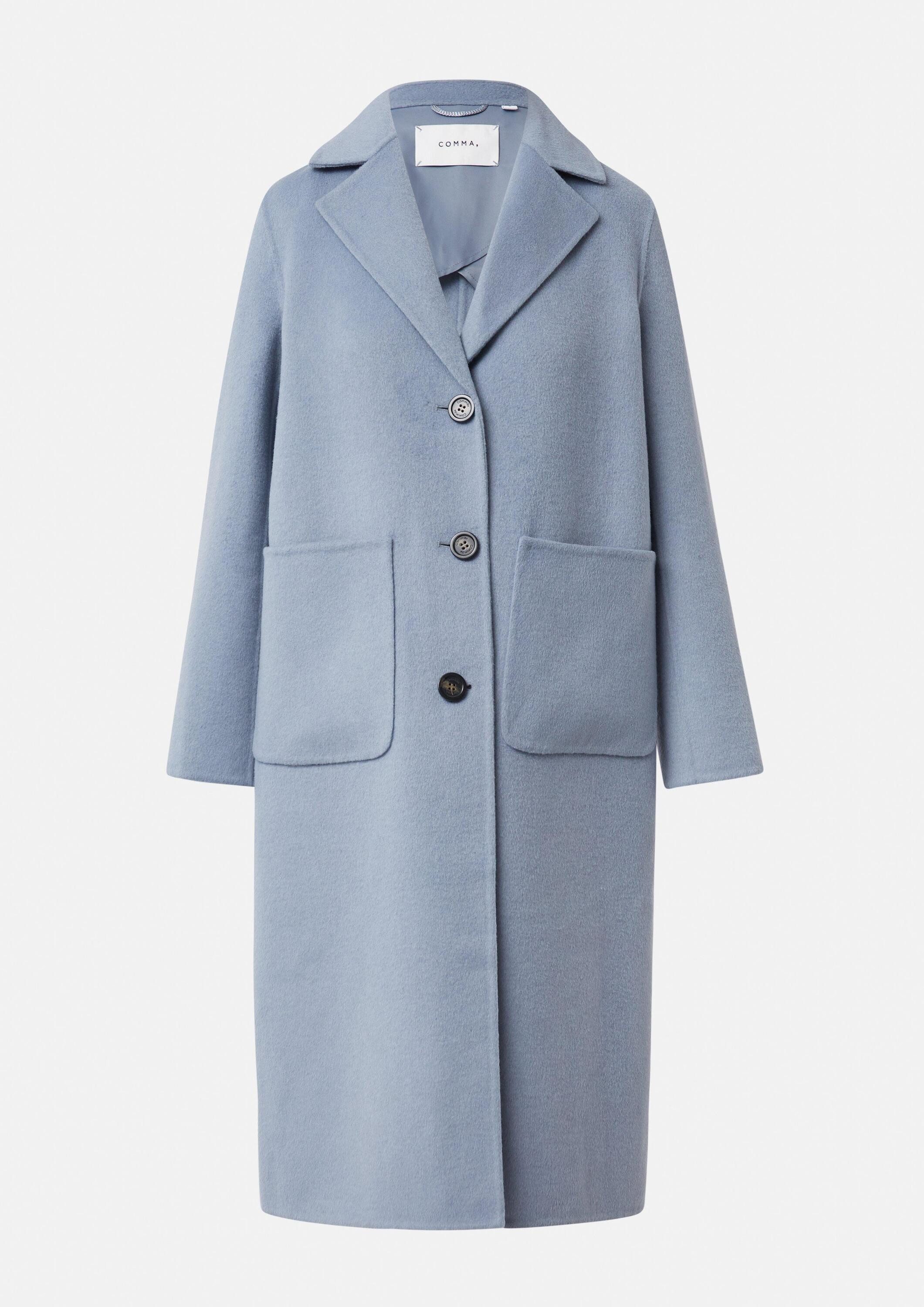 comma Funktionsmantel Outdoor-Mantel Langer Doubleface-Mantel mit aufgesetzten Taschen