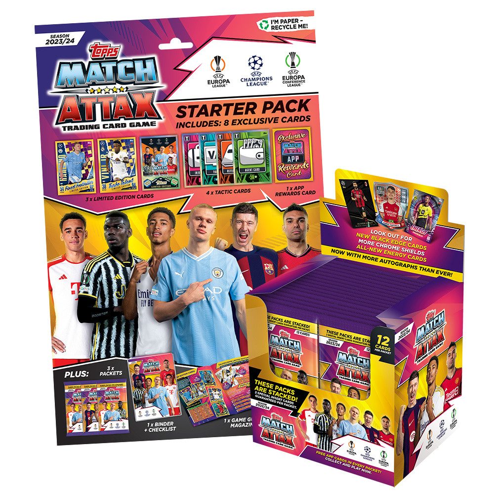 Topps Sammelkarte Champions League 2023/24 1 Starter + 1 Display (36 Booster)
