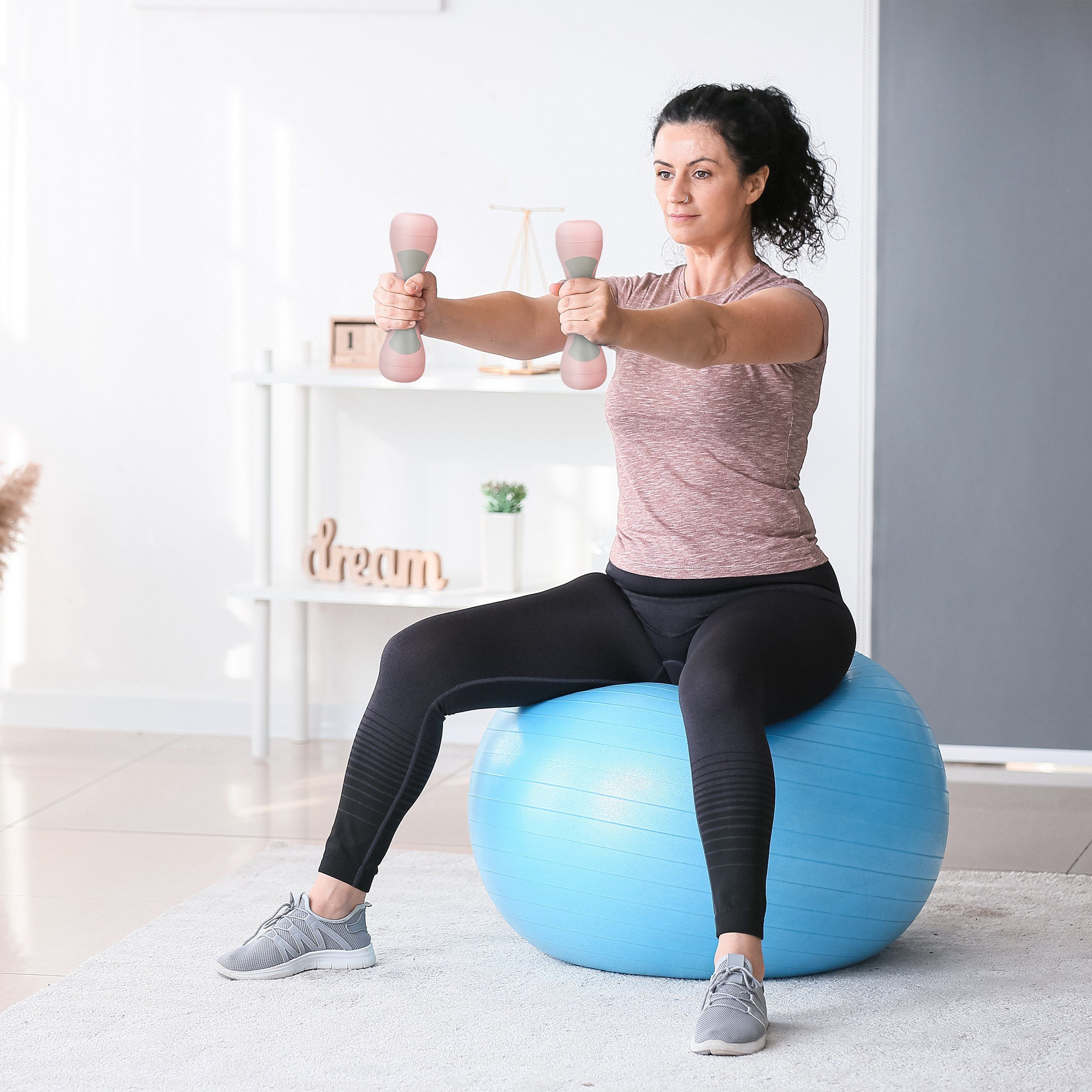 relaxdays Kurzhantel Verstellbare Hanteln im 2er Set