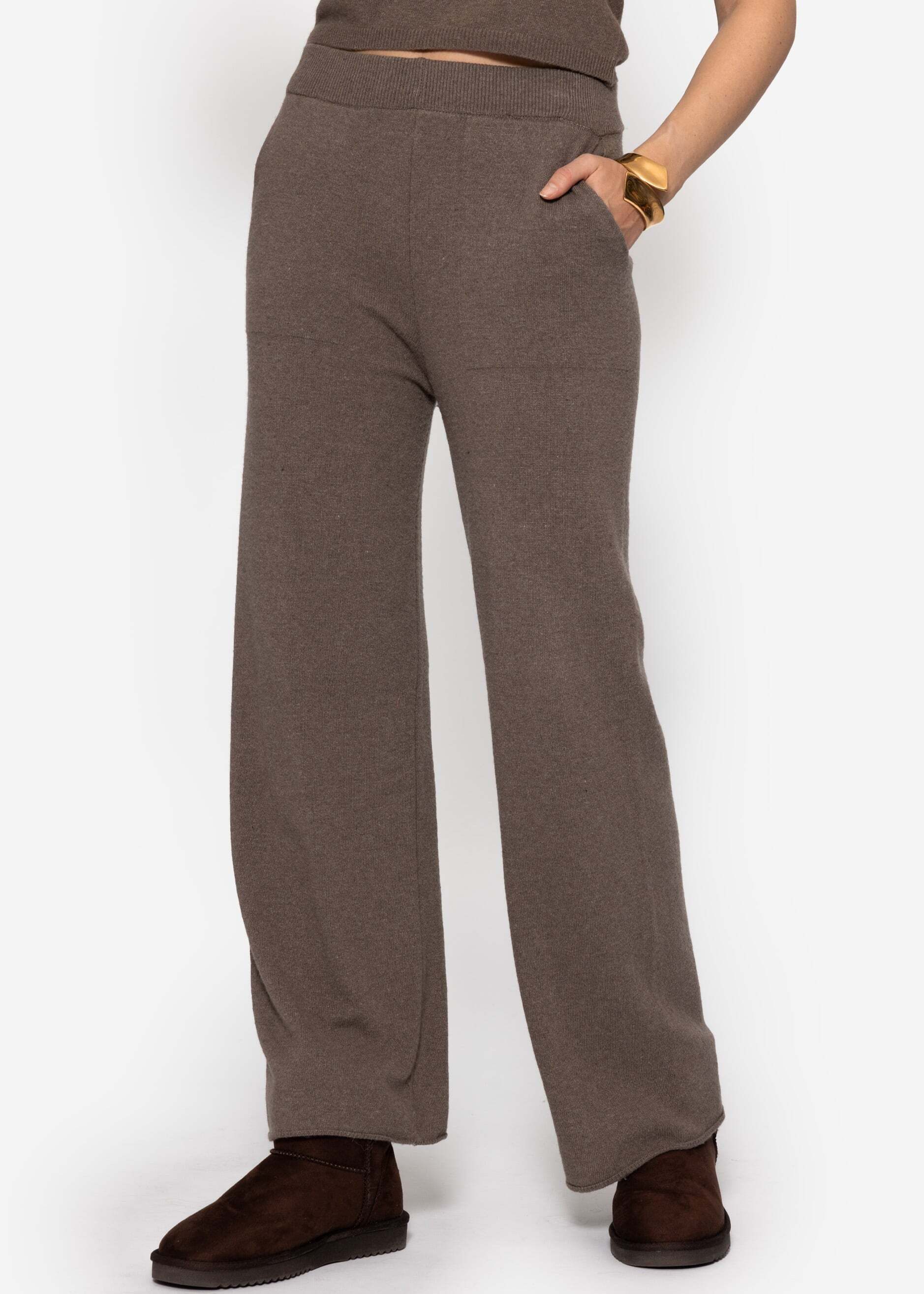 SASSYCLASSY Stoffhose Strickhose mit Kaschmiranteil für Damen Weiche Hose m günstig online kaufen