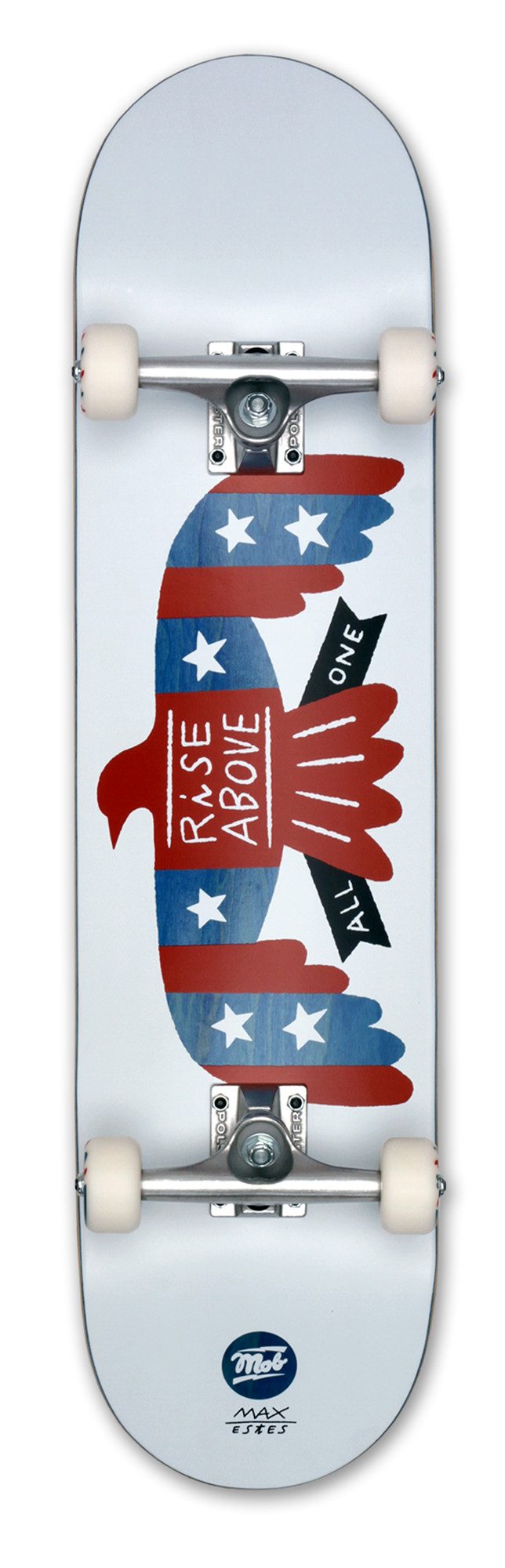 Mob Skateboards Skateboard Rise 8.0 Complete - Komplettboard 31.875 x 8 Zoll (fertig montiert -, 1-St., Adler Amerika - Weiß), Board aus Ahornholz - Skateboard für Jugendliche, Erwachsene