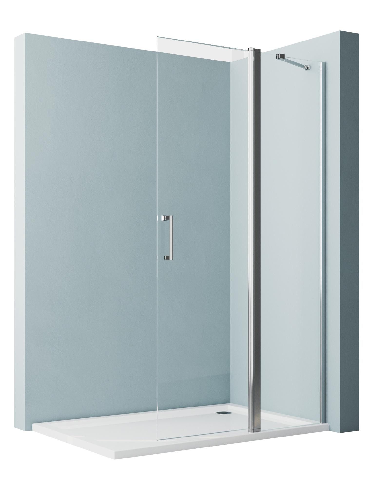 Hopibath Walk-in-Dusche Walk In Duschwand faltbar Duschabtrennung faltbar, Sicherheitsglas NANO, (Duschtrennwand, 180° faltbar), Rechts-und Links montierbar