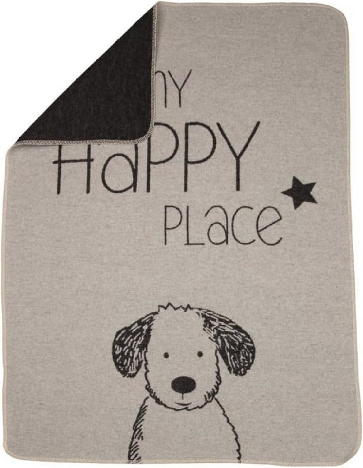 Thumbnail - DAVID FUSSENEGGER Tier-Schondecke Haustierdecke Decke Hunde Happy Place grau 70 x 90 cm