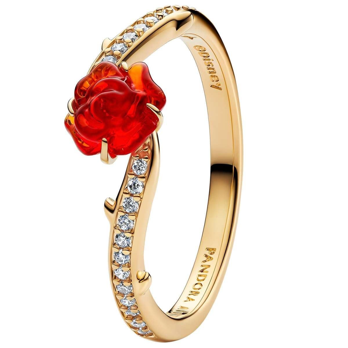 Pandora Fingerring 163984C01, Damenring Goldfarben Disney Die Schöne und das Biest