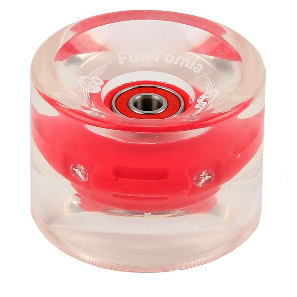 Kugellager Mach1® 4 Rollenhärte in (Big FunTomia FunTomia Spacer inkl. Magnet 80A Longboard/Skateboard Longboard 80A rot Wheels) 70x51mm (LED) und Stück LED Rollen