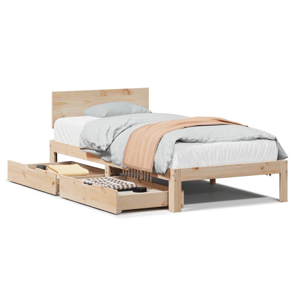 vidaXL Bett Massivholzbett mit Schubladen 75x190 günstig online kaufen