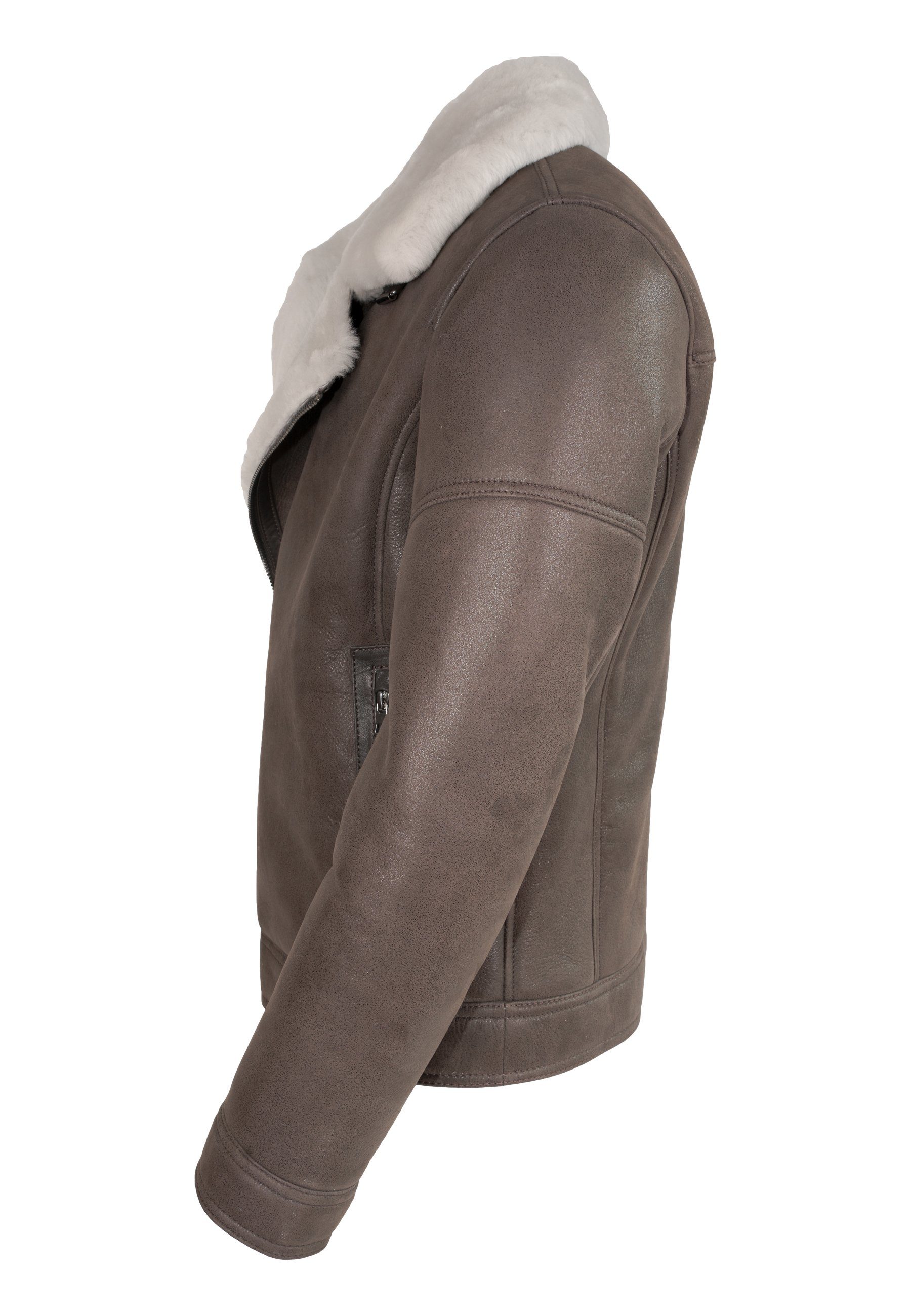 Lolus Lederjacke Edgar Lammfell Herren Lammfelljacke mit hellem und weichem Lammfell