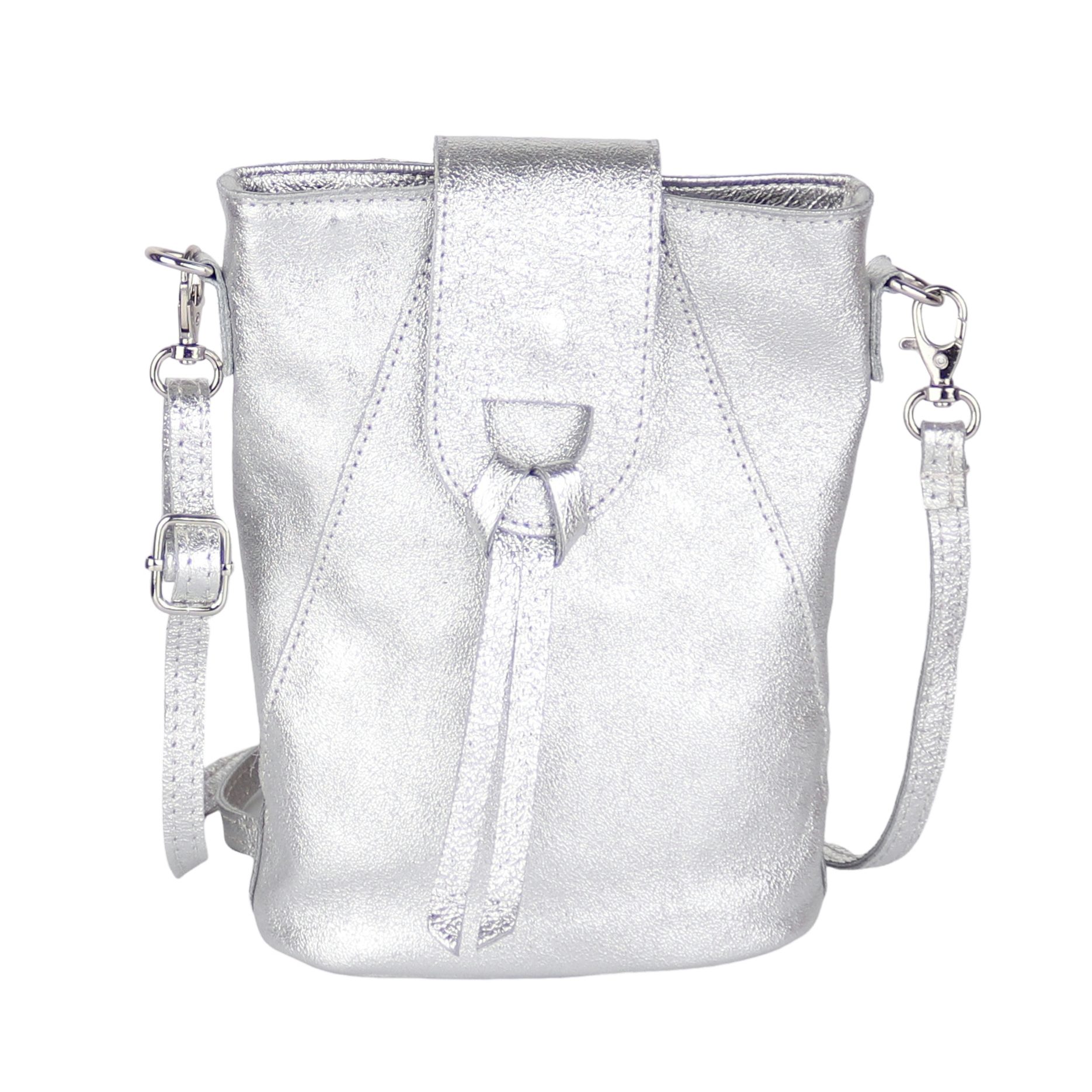 MIRROSI Umhängetasche Damen Crossbody Bag, Echtleder Made In Italy, 14,5x19x6cm