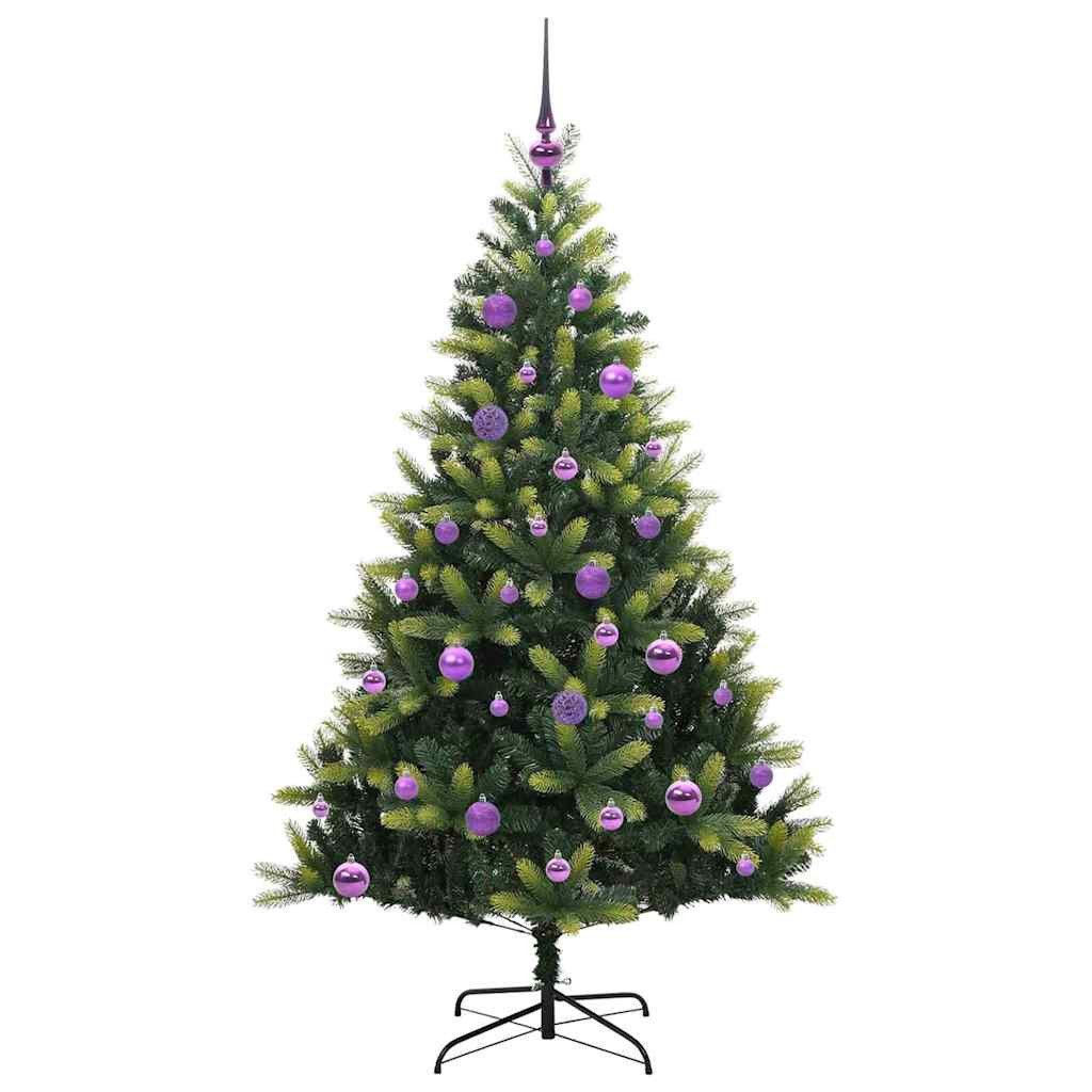 vidaXL LED Baum Künstlicher geflammter Weihnachtsbaum 150 LEDs Grün 150 cm