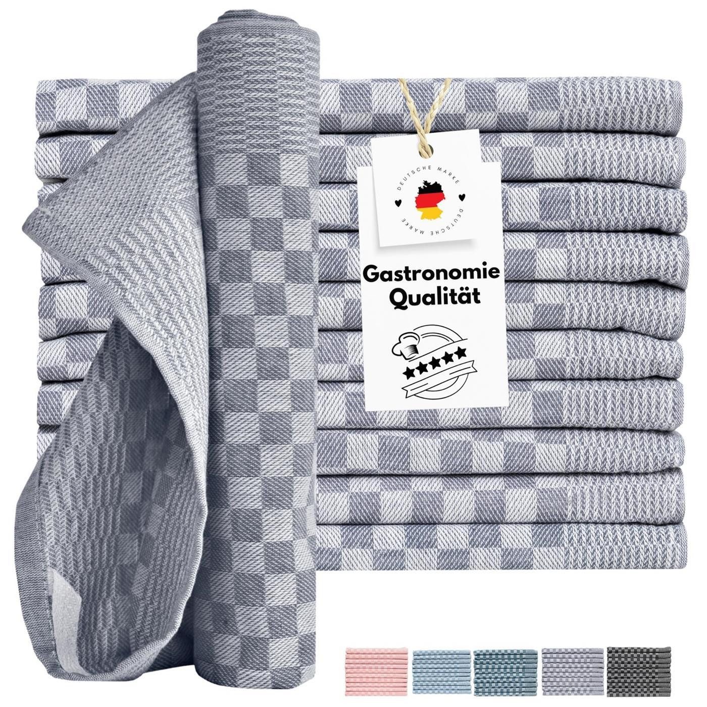 Carpe Sonno Geschirrtuch Grubentuch 100% Baumwolle Zwirn Qualität Allzwecktuch Küche Kochfest, (Spar-Set, 10-tlg., 10 Grubentücher), Gastro Geschirrhandtuch mit Aufhänger Must Have Wohnung Haushalt