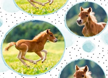 Kinderbettwäsche Herding Pony Pferde - Kuschel-Bettwäsche-Set Flanell, 135x200 & 80x80, TOP!, Flanell, 100% Baumwolle