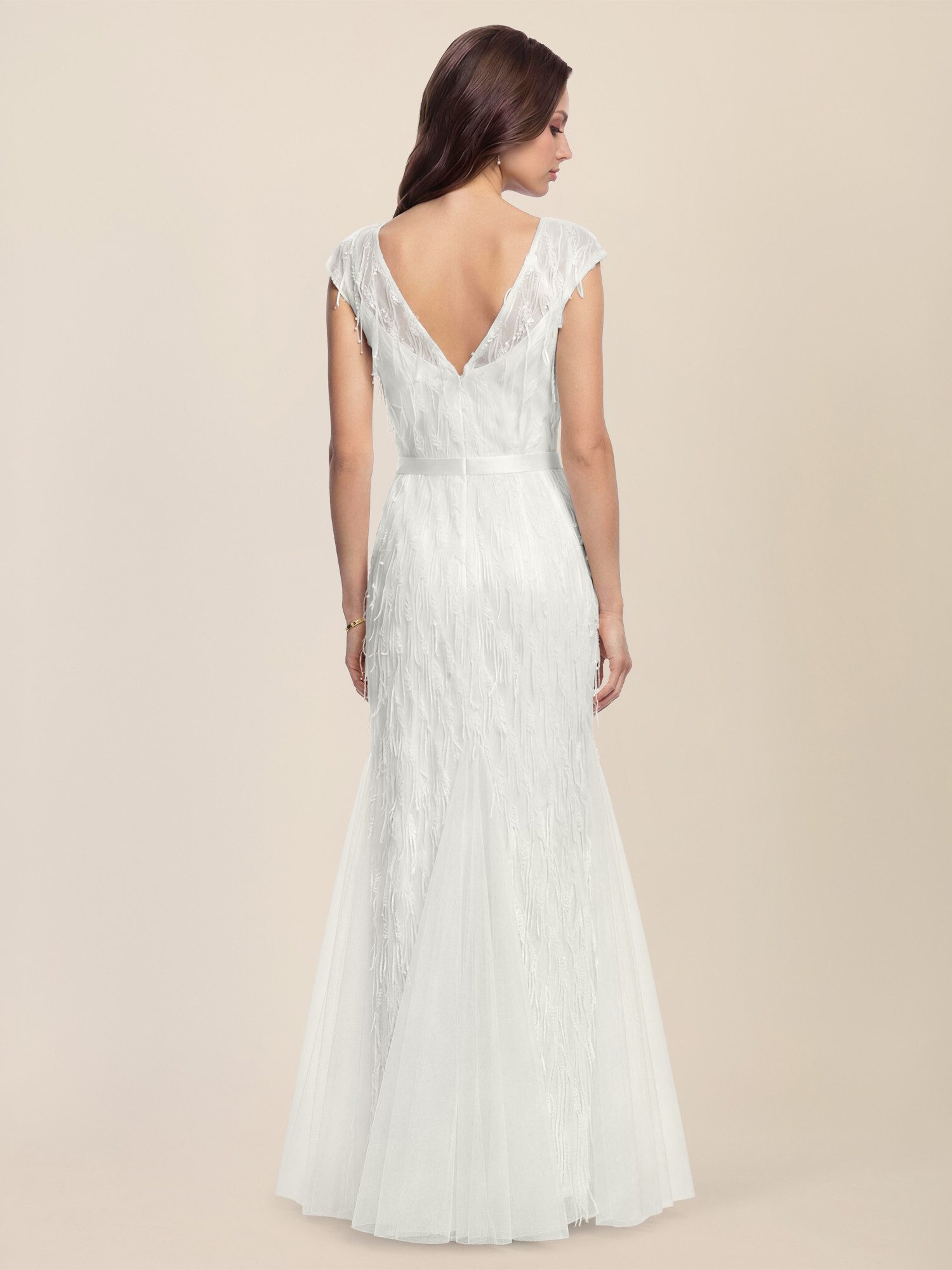 Apart Abendkleid mit Paillettenstickerei und Tüll-Godets