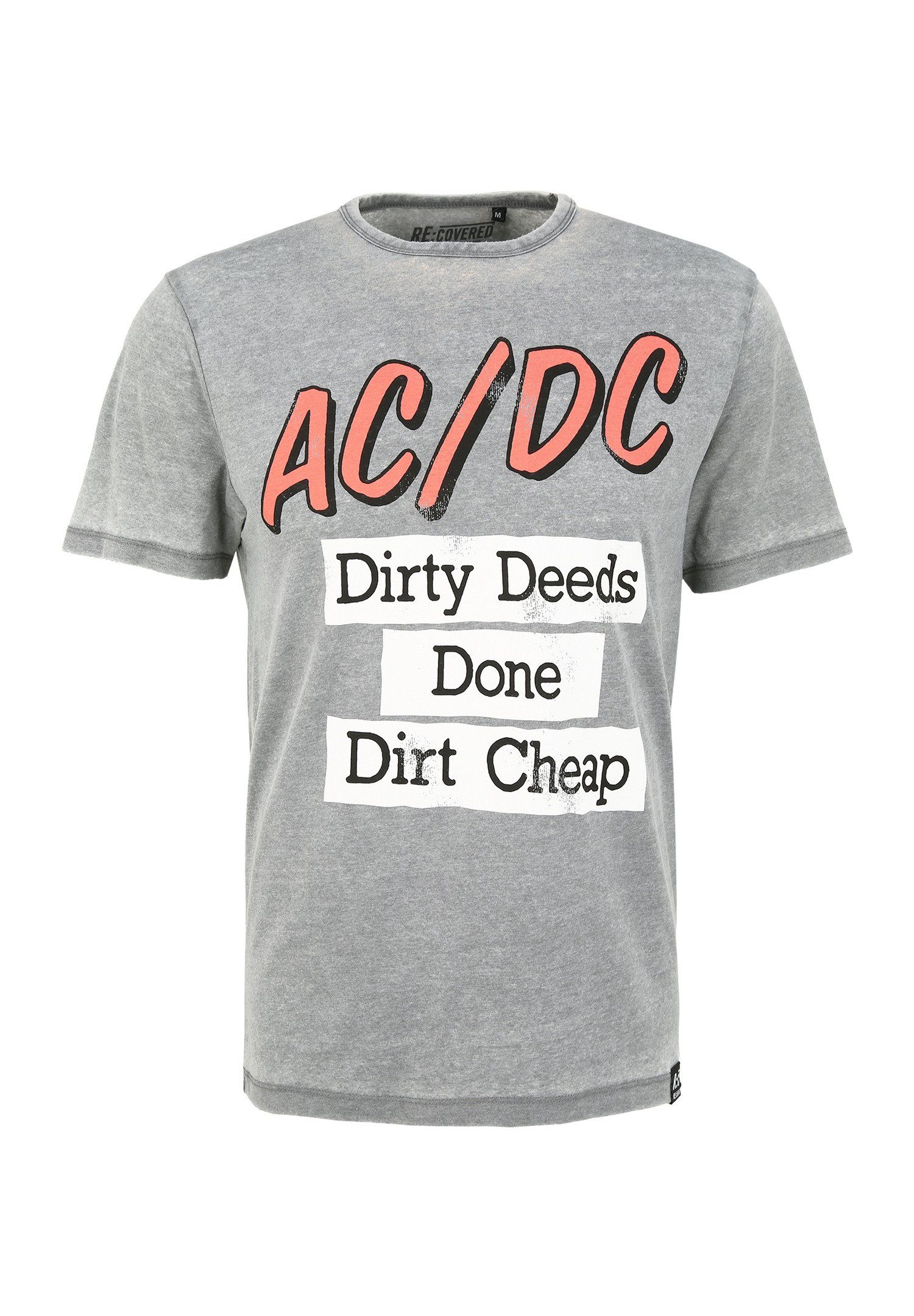 Dirty Deeds T-Shirt GOTS Grey Bio-Baumwolle Done Cheap ACDC Recovered Light zertifizierte