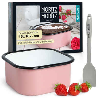 Moritz & Moritz Backform Mini Kuchenform Emaille, (Set), für Kuchen, Toastbrot oder Brot