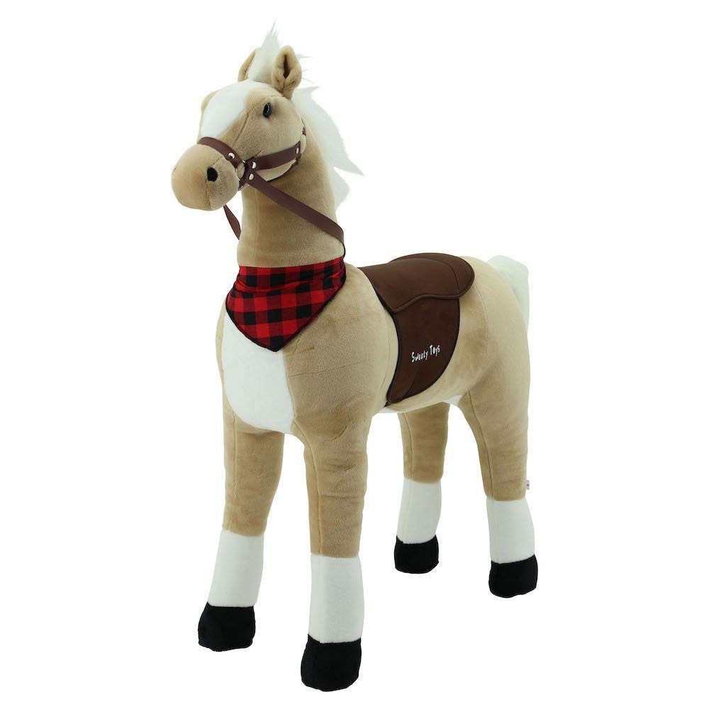 Sweety-Toys Stehpferd Sweety Toys 7714 Stehpferd 110cm robustes Reitpferd mit Stahlunterbau