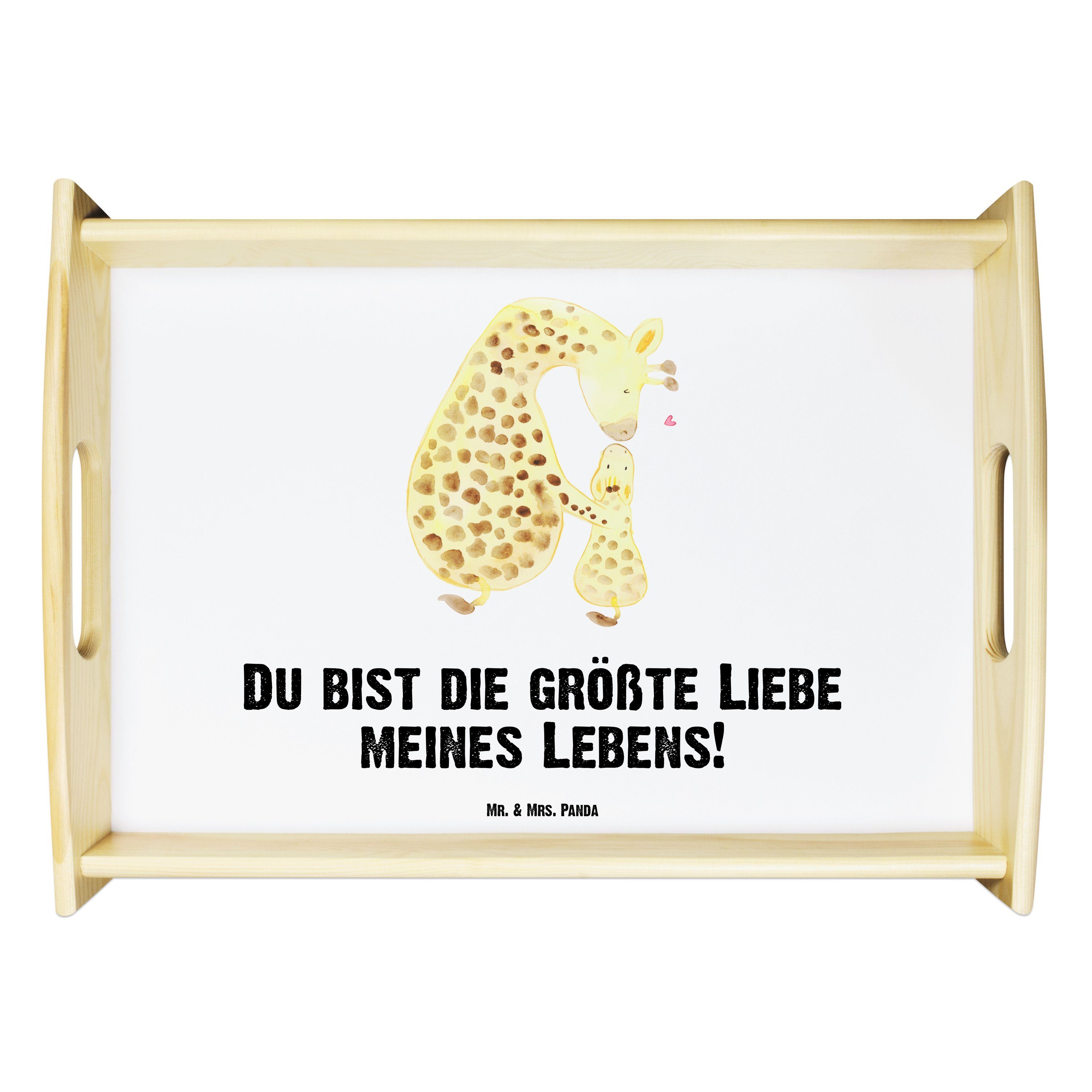 - Echtholz Weiß lasiert, T, Mr. (1-tlg) Lieblingsmensch, Küchentablett, Kind Tablett Mrs. Panda & Geschenk, mit - Giraffe