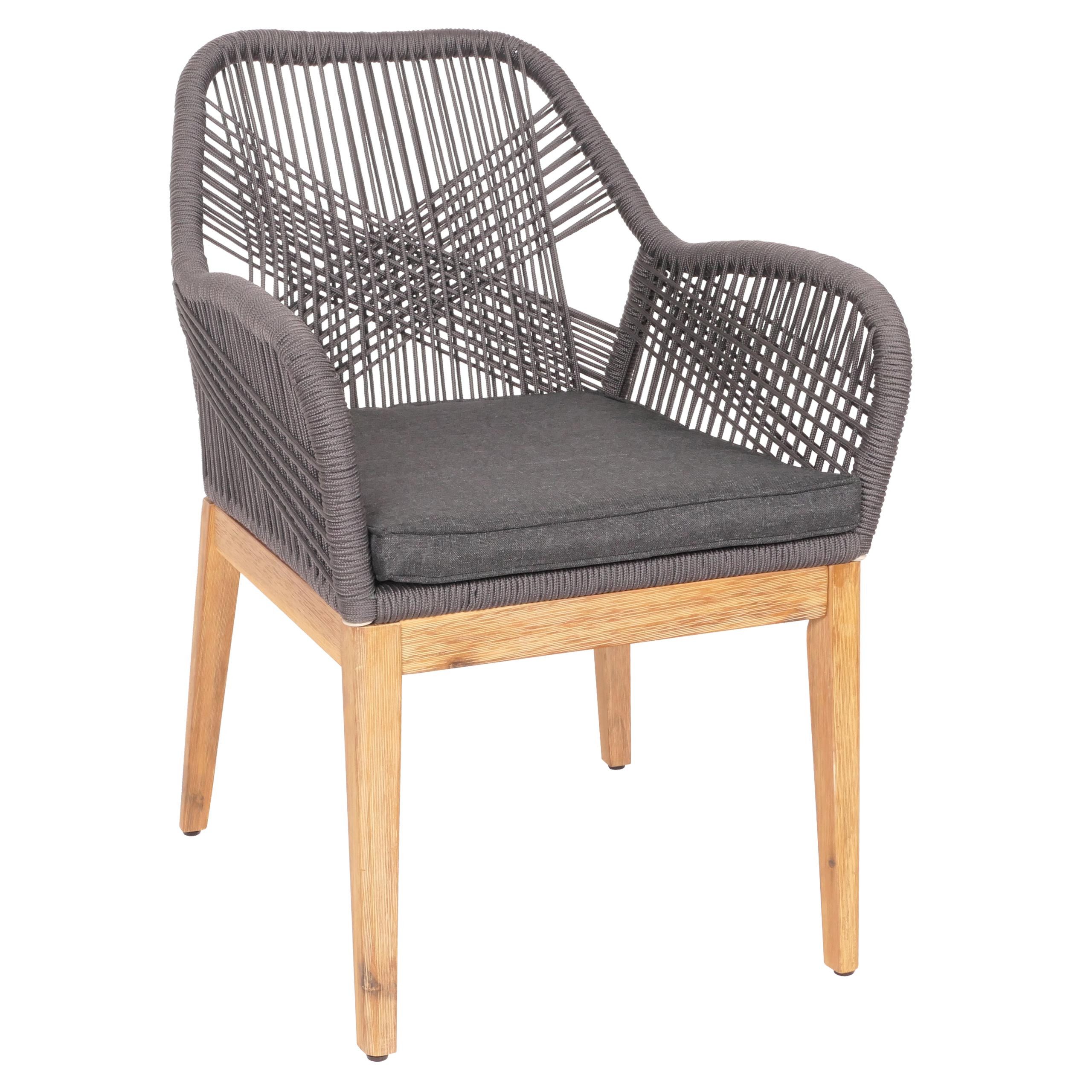 PROREGAL® Gartenstuhl 85x58x59cm Sitzhöhe 47cm Grün Kissen Farbe Outdoor (1 St)