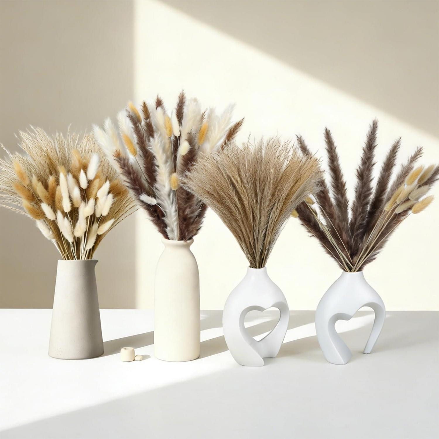 Trockenblume Trockenblumen-Set Pampas 125 Stück, LuxusKollektion, Höhe 1 cm